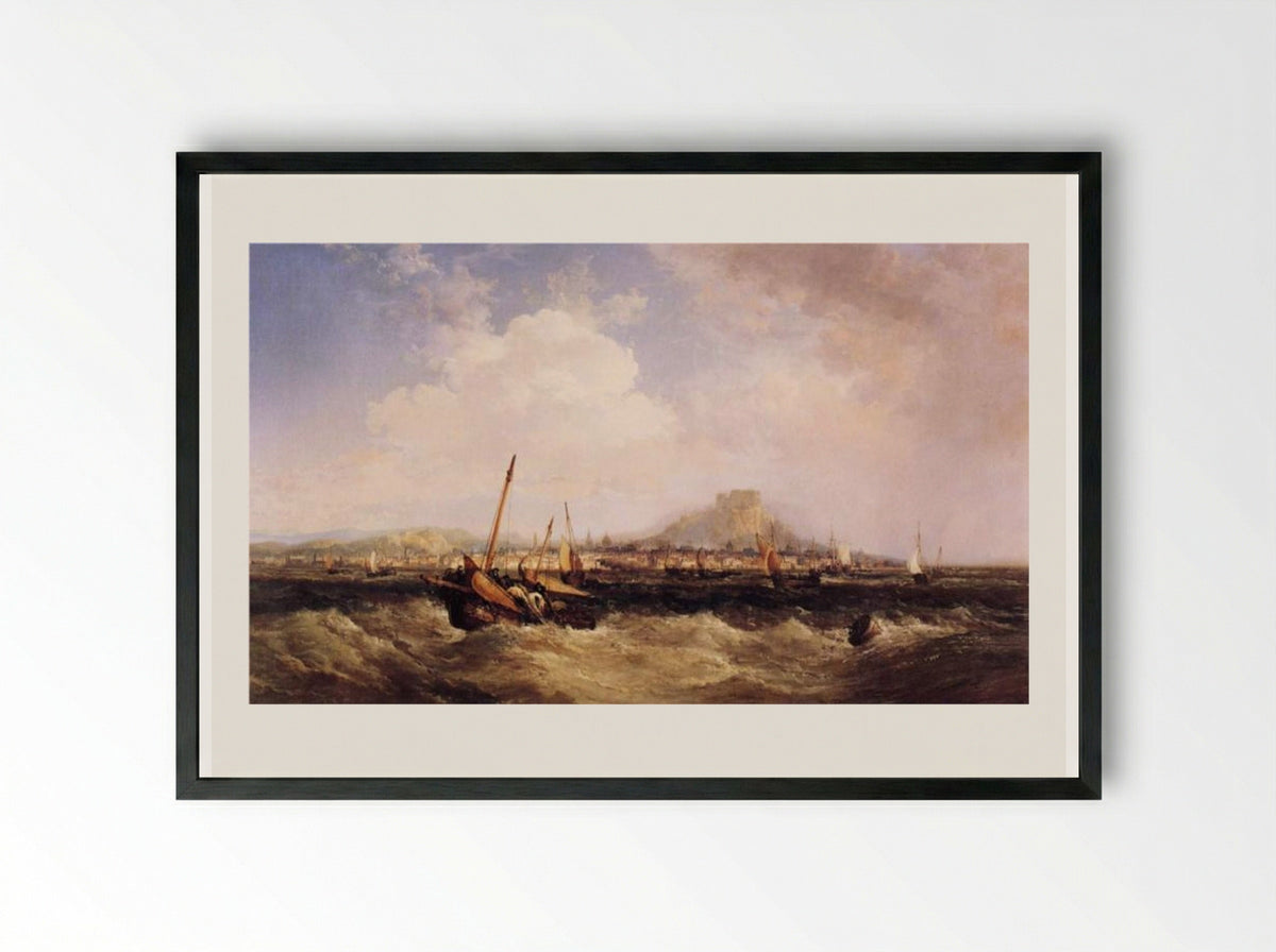 Edinburgh From Leith - James Webb - Framed Print Black
