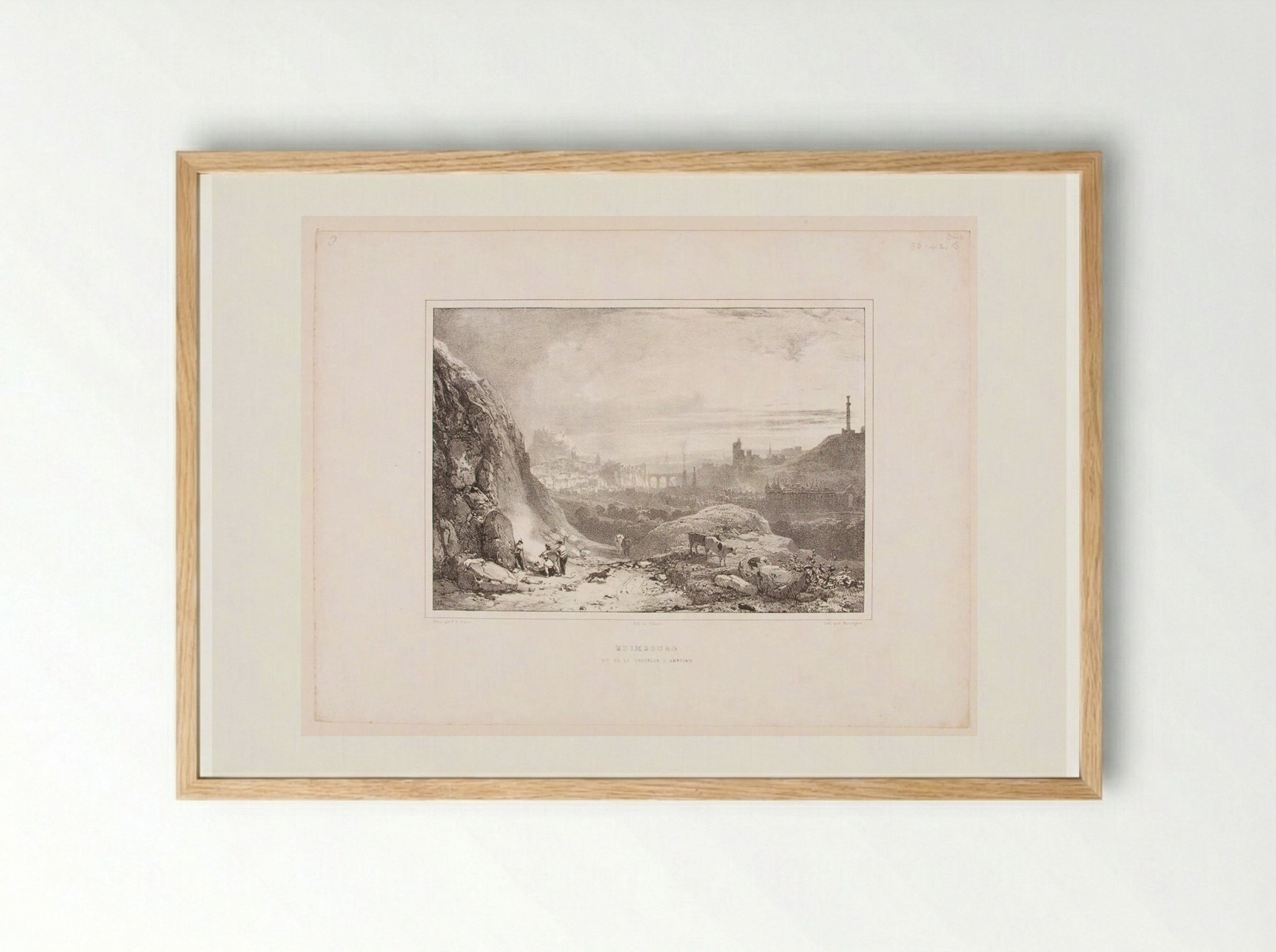 Edinburgh Seen from the Chapel of Saint Anthony - Richard Parkes Bonington - Framed Print Wood
