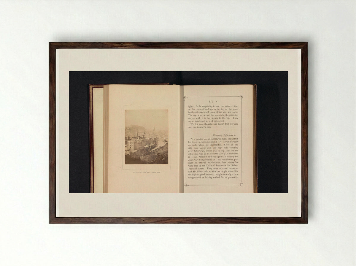 Edinburgh, from the Calton Hill - George Washington Wilson - Framed Print Dark Wood
