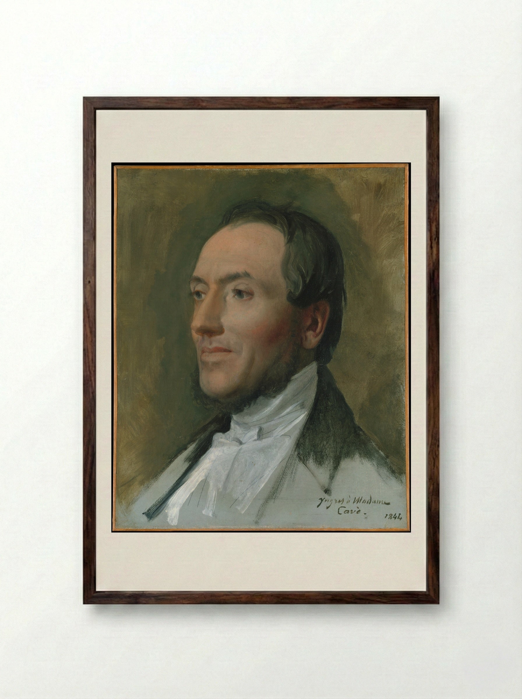 Edmond Cavé - Jean Auguste Dominique Ingres - Framed Print Dark Wood