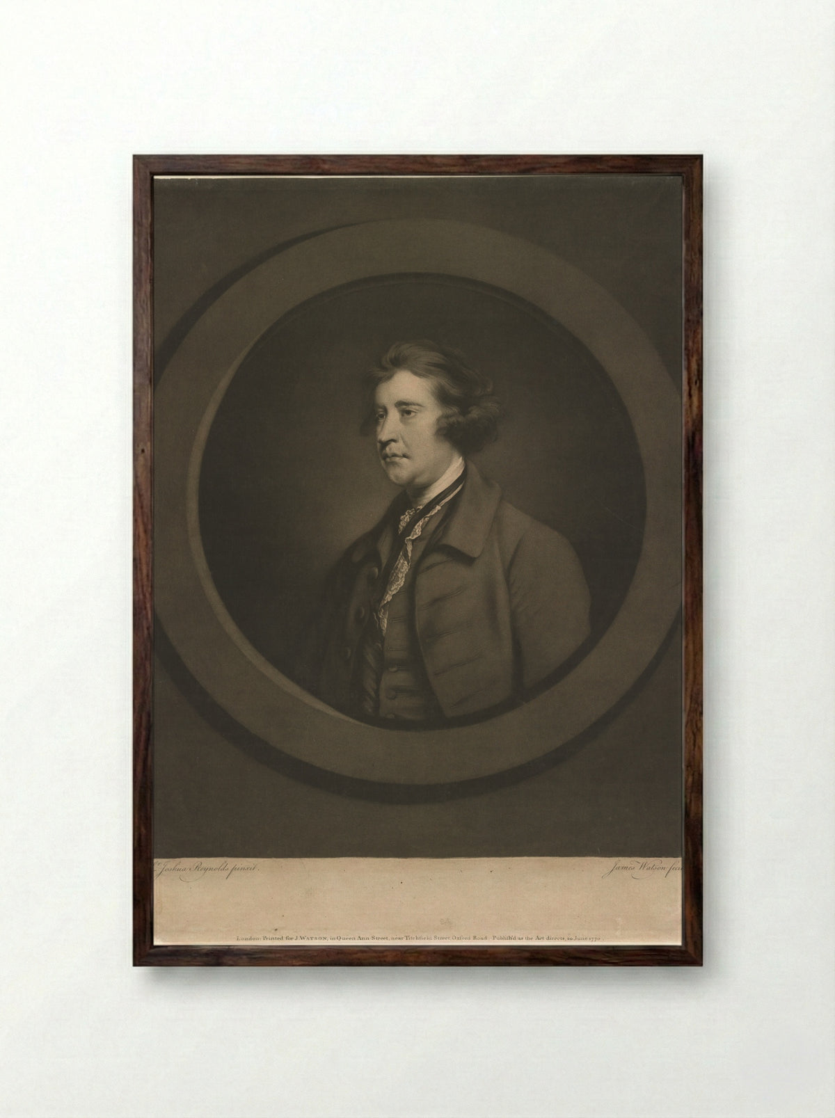 Edmund Burke - James Watson - Framed Print Dark Wood