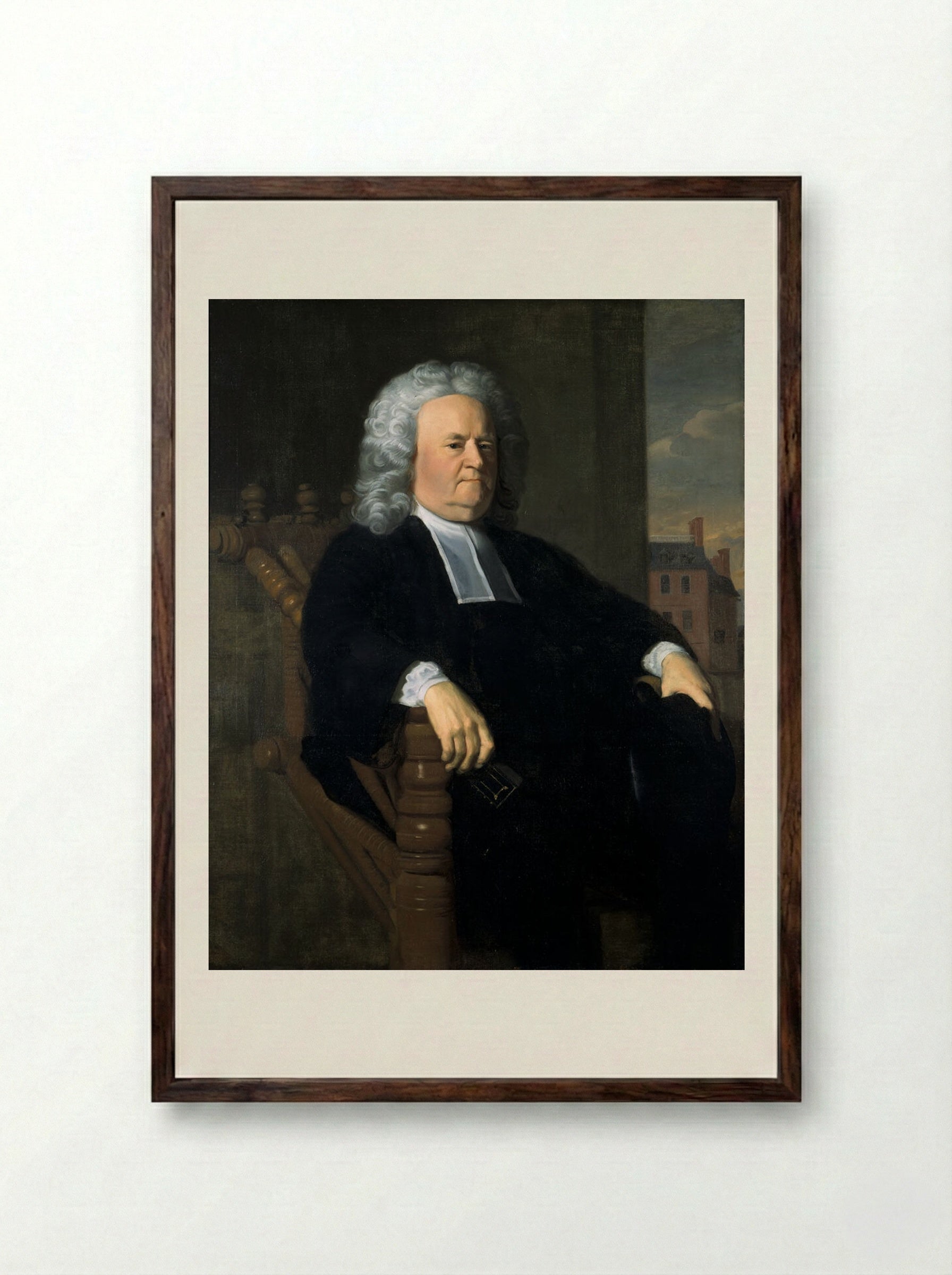 Edward Holyoke - John Singleton Copley - Framed Print Dark Wood