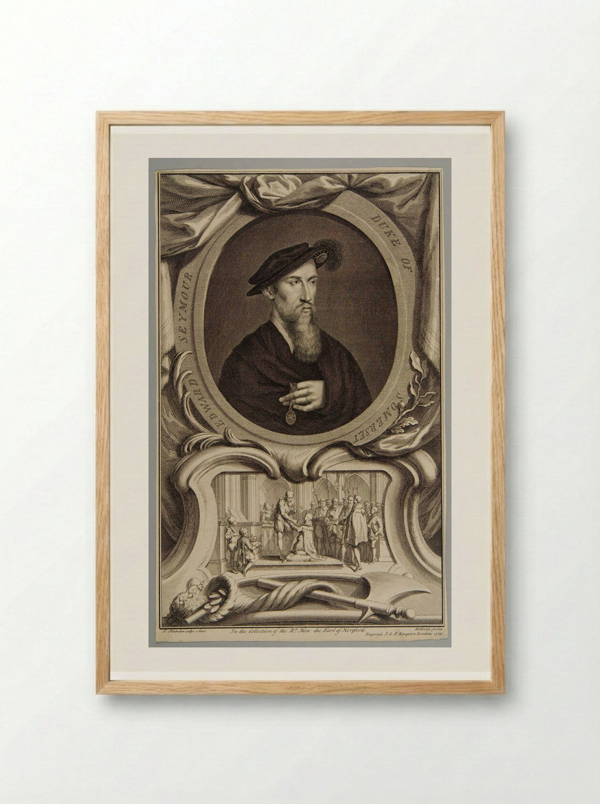 Edward Seymour, Duke of Somerset - Jacobus Houbraken - Framed Print Wood