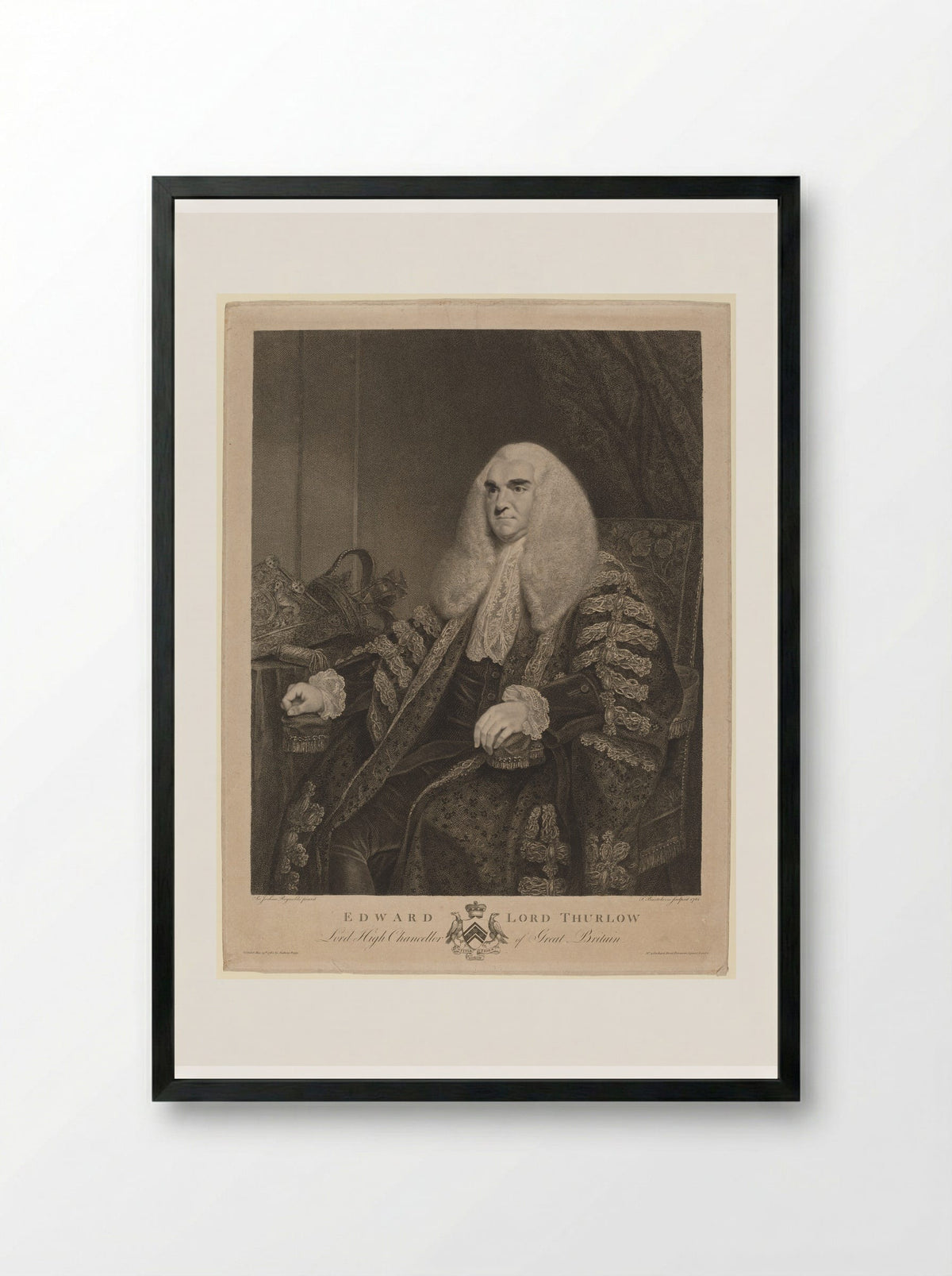 Edward Thurlow, 1st Baron Thurlow - Francesco Bartolozzi - Framed Print Black