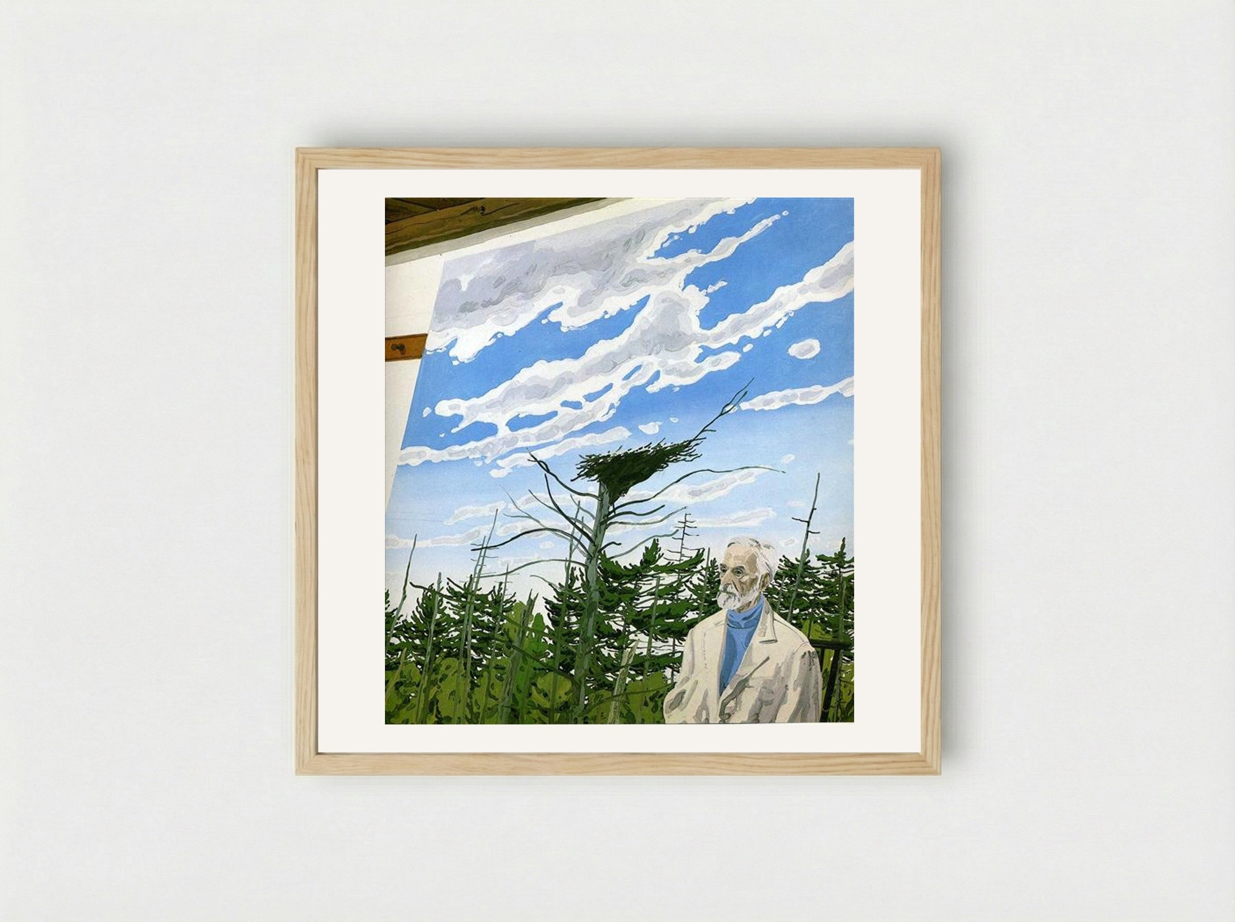 Edwin Before Osprey Nest - Neil Welliver - Framed Print Wood