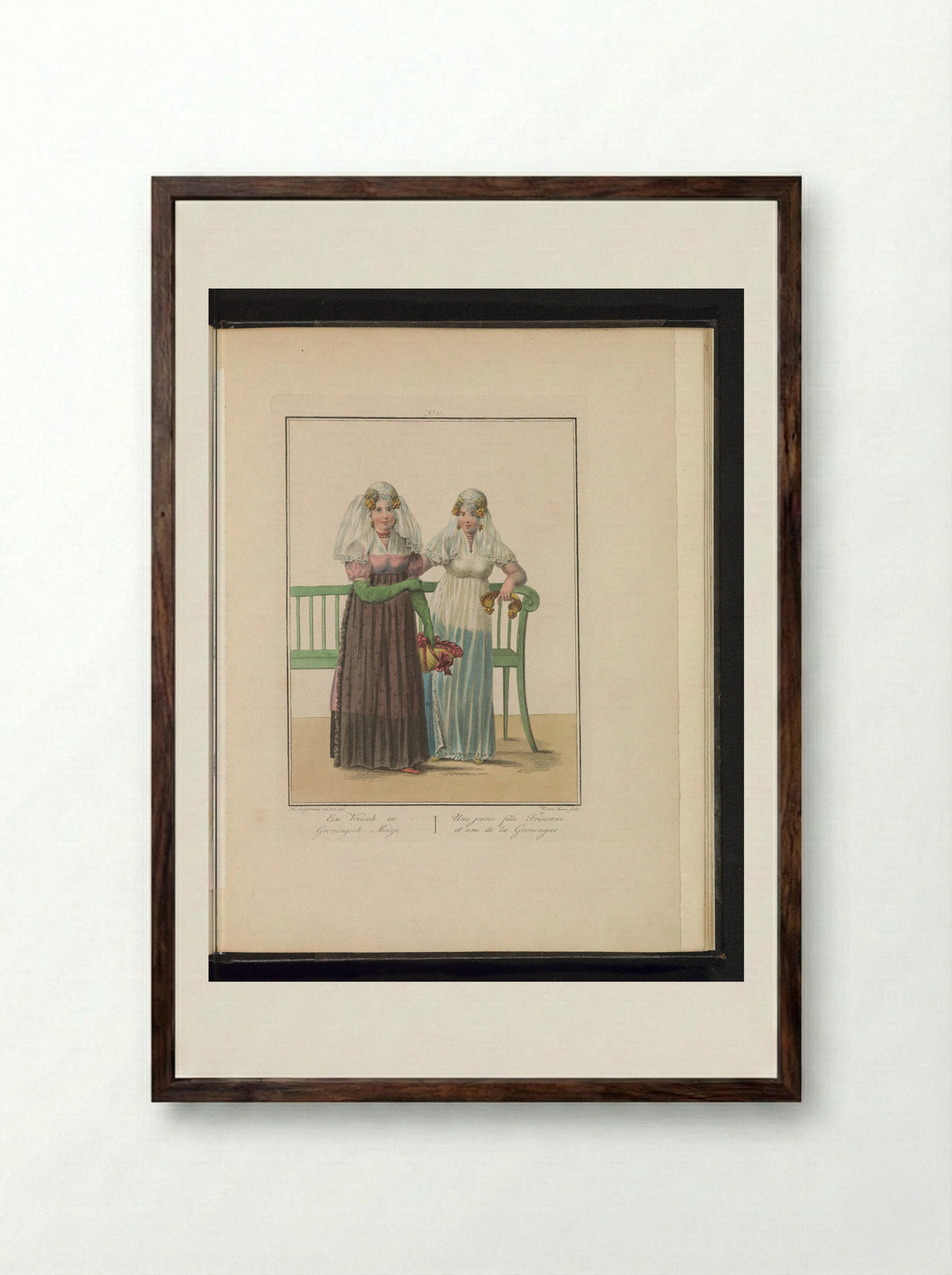 Een Fries en een Gronings meisje - Evert Maaskamp - Framed Print Dark Wood