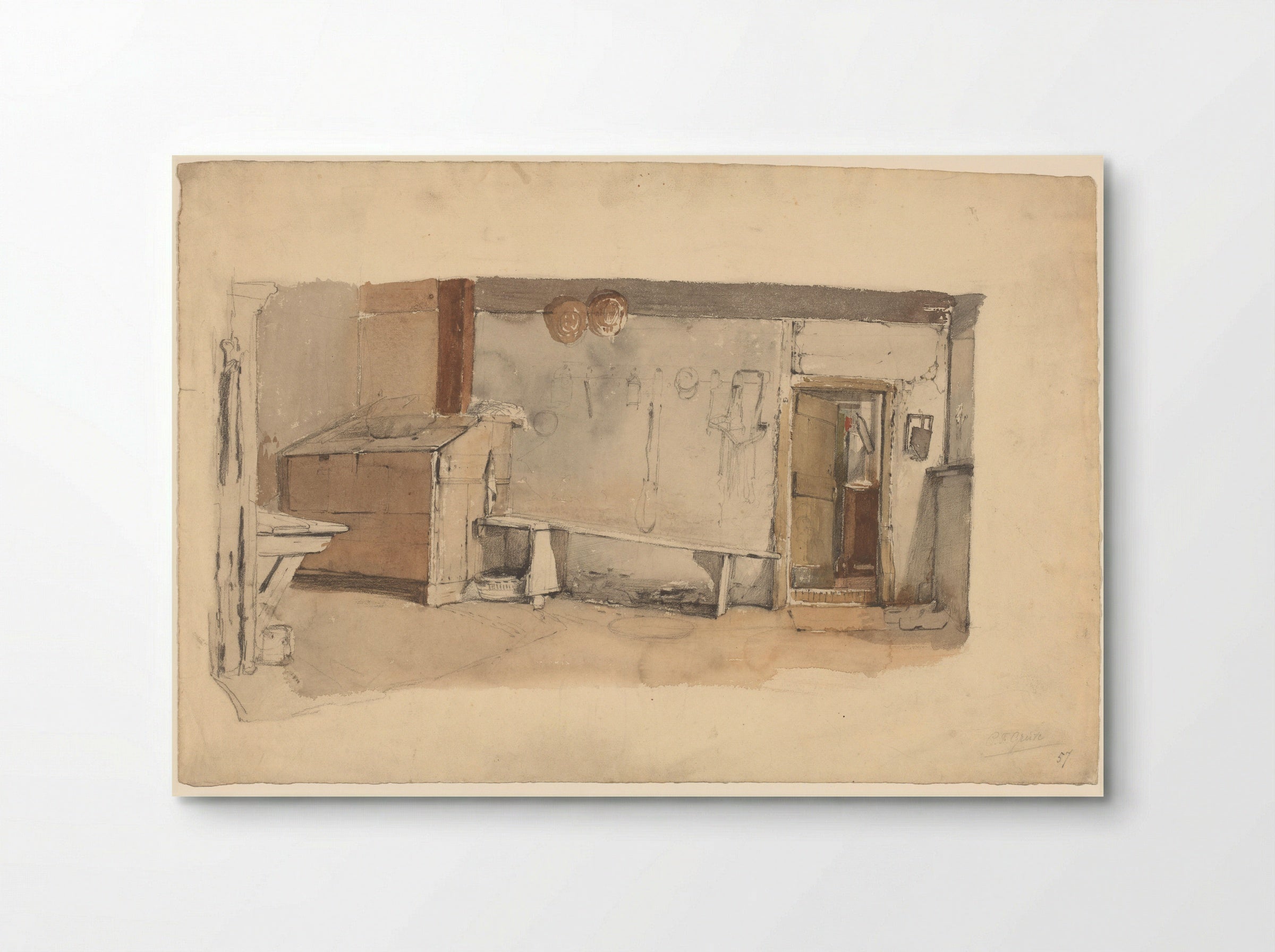 Een boerendeel (Farm Interior) - Petrus Franciscus Greive - Poster