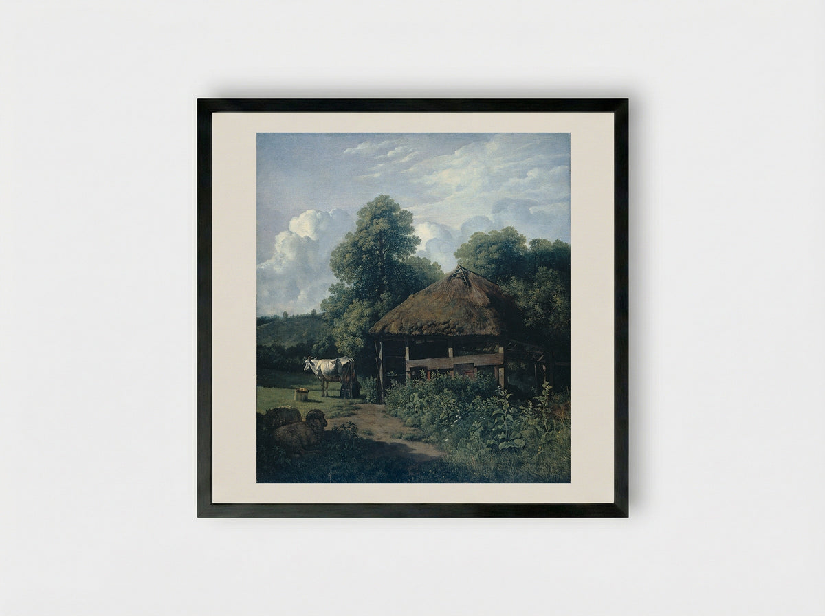 Een bouwhoeve in Gelderland - Wouter Johannes van Troostwijk - Framed Print Black