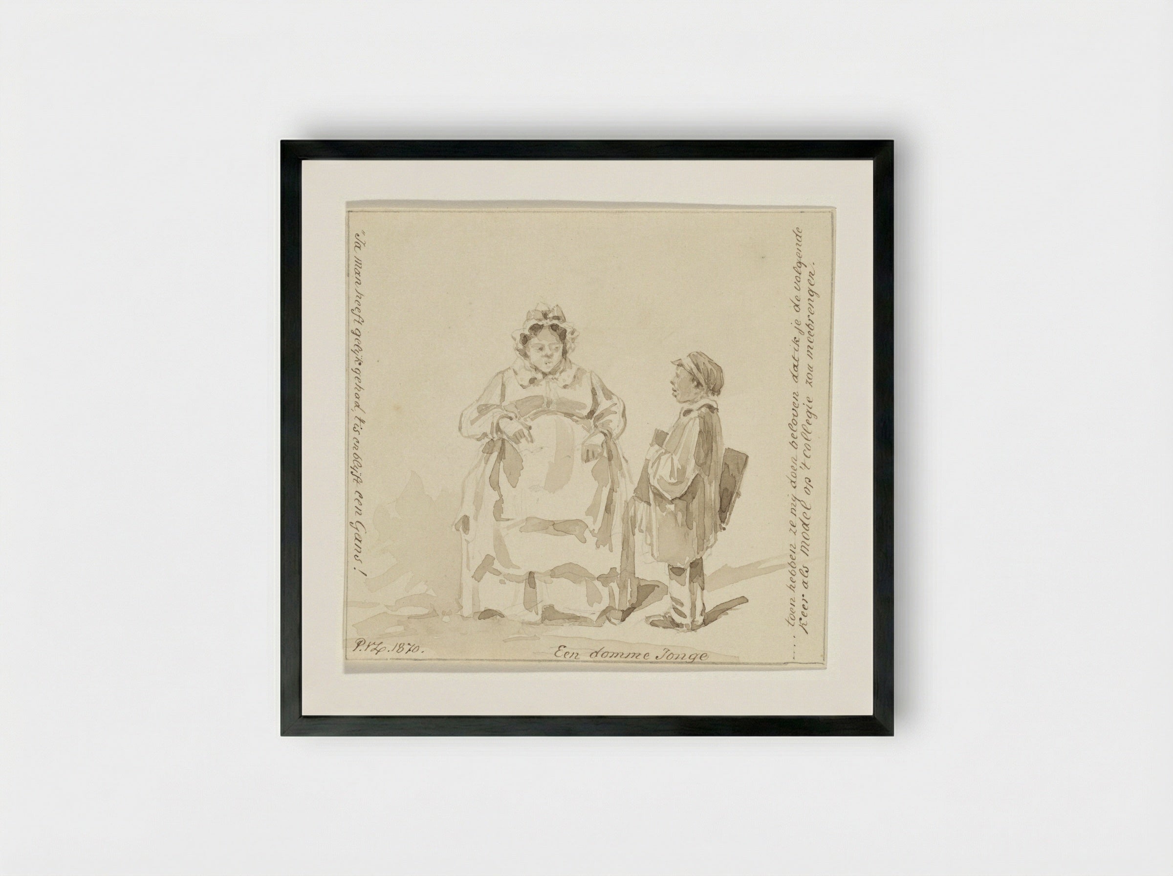 Een domme Jonge - Pieter van Loon - Framed Print Black