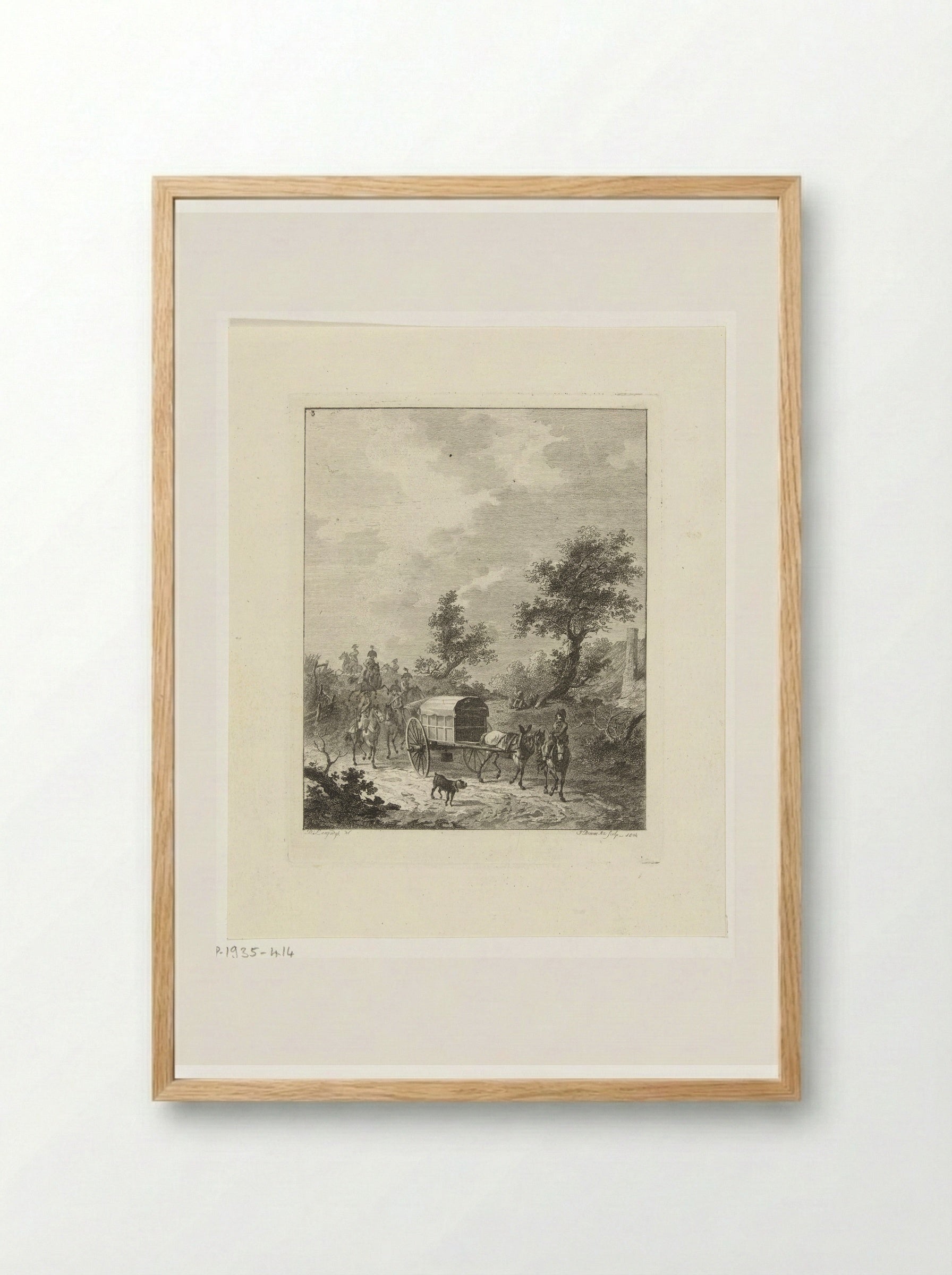 Een groep soldaten te paard - Joannes Bemme - Framed Print Wood