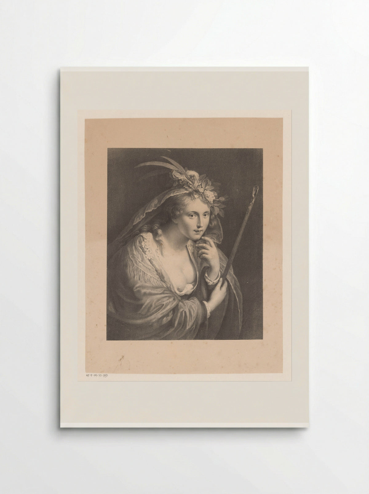 Een herderin, bekend als 'De schone herderin' - Jean Augustin Daiwaille - Poster