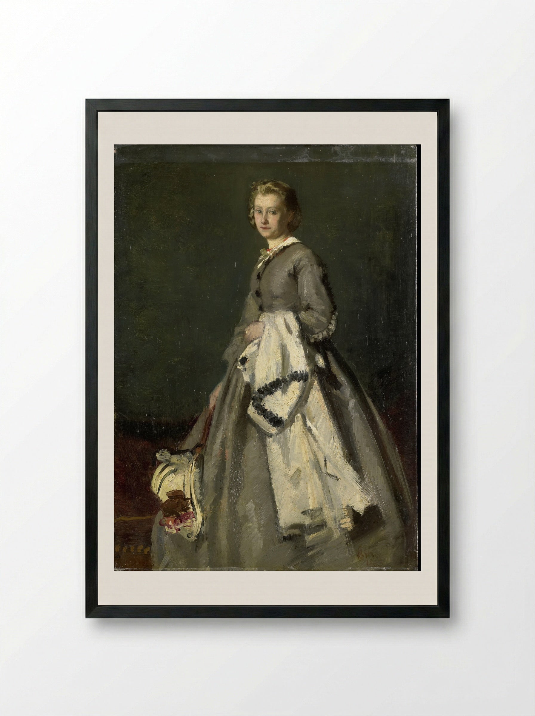 Een jonge vrouw - August Allebé - Framed Print Black