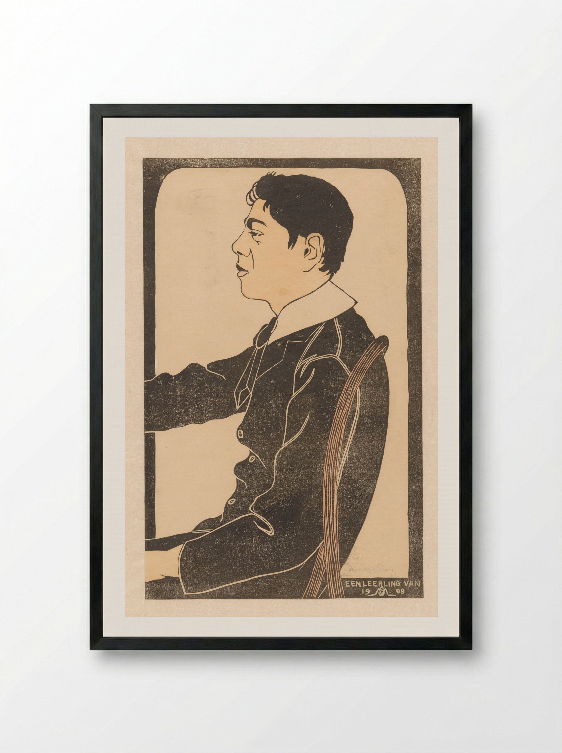 Een leerling van 1908 - Samuel Jessurun de Mesquita - Framed Print Black