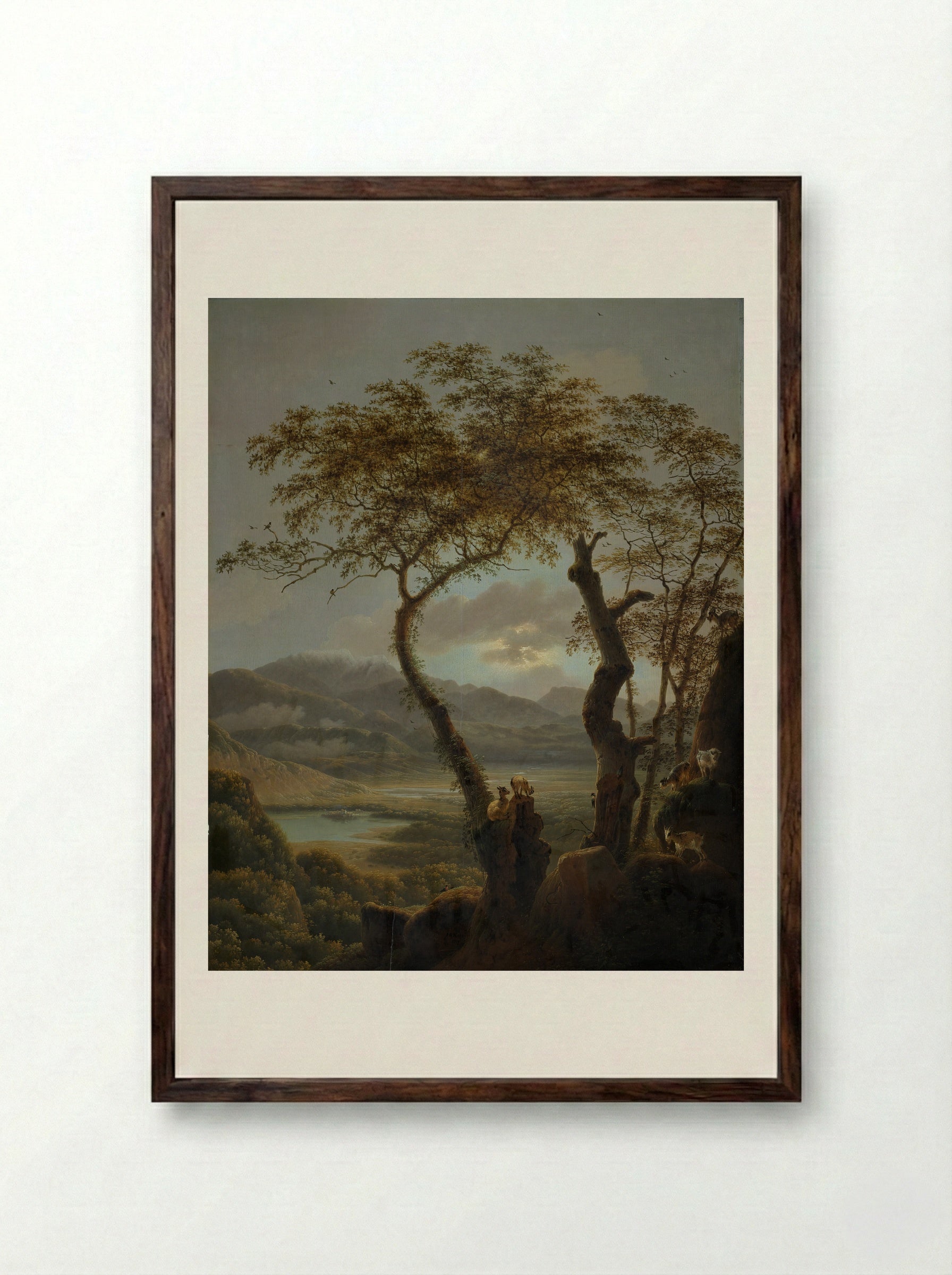 Een processie aan de voet van de Palatijn in Rome - Josephus Augustus Knip - Framed Print Dark Wood
