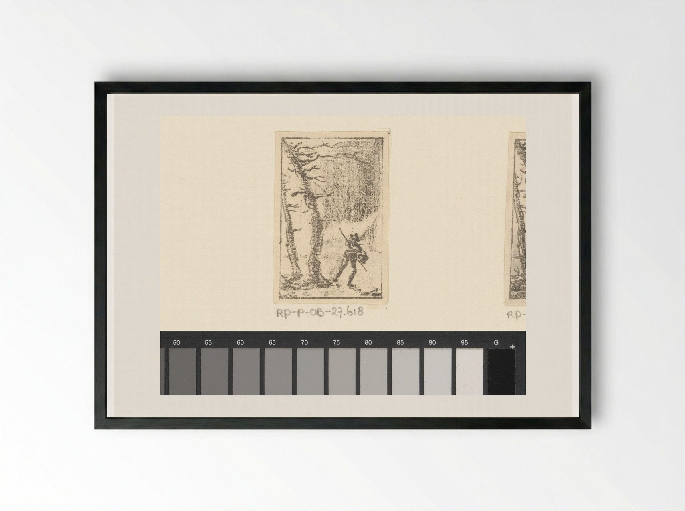 Een schaatser in het bos - Pieter Bartholomeusz. Barbiers - Framed Print Black