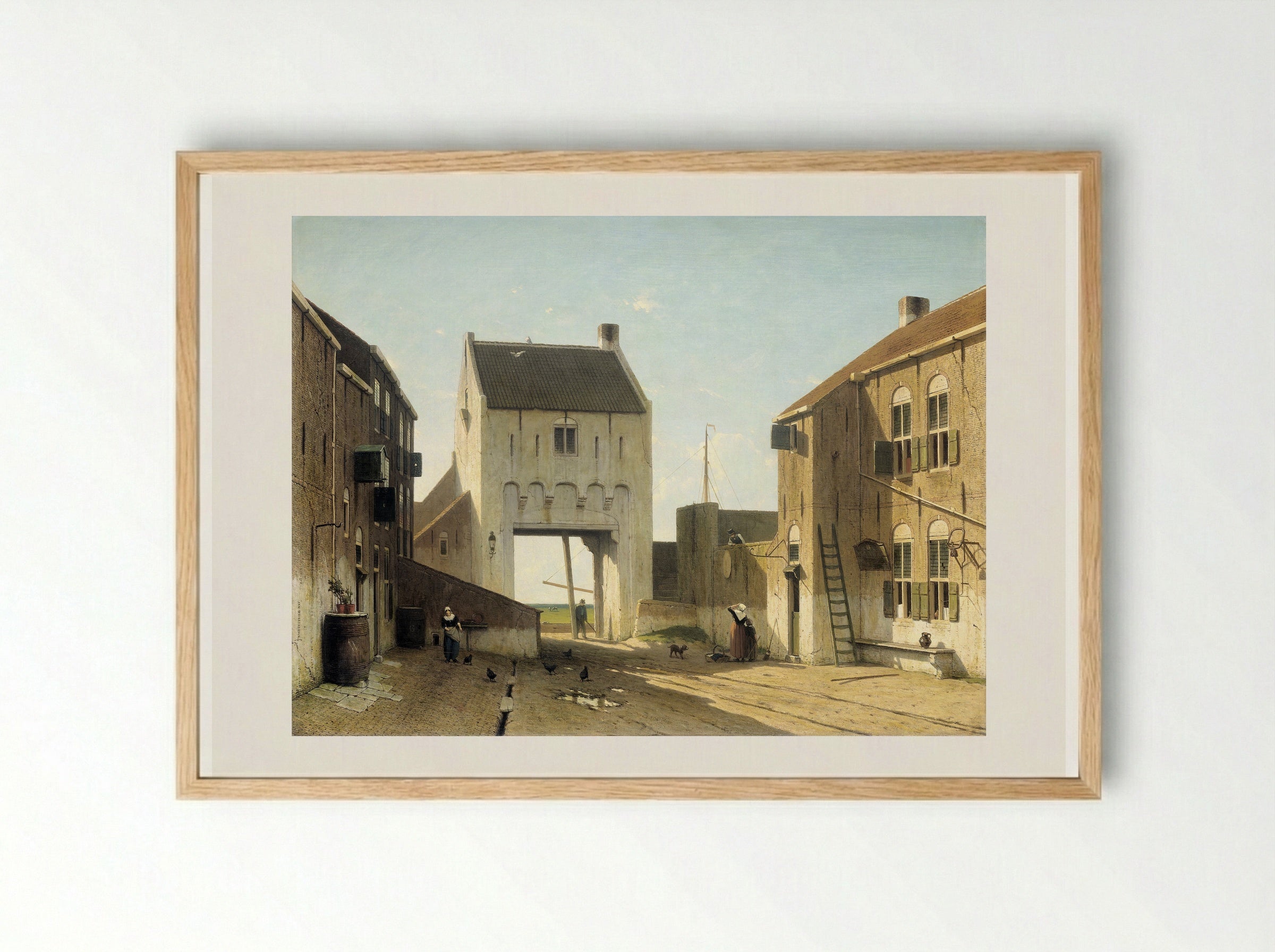 Een stadspoort in Leerdam - Jan Weissenbruch - Framed Print Wood