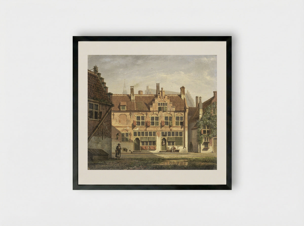 Een straat in Amersfoort - Johannes Jelgerhuis - Framed Print Black