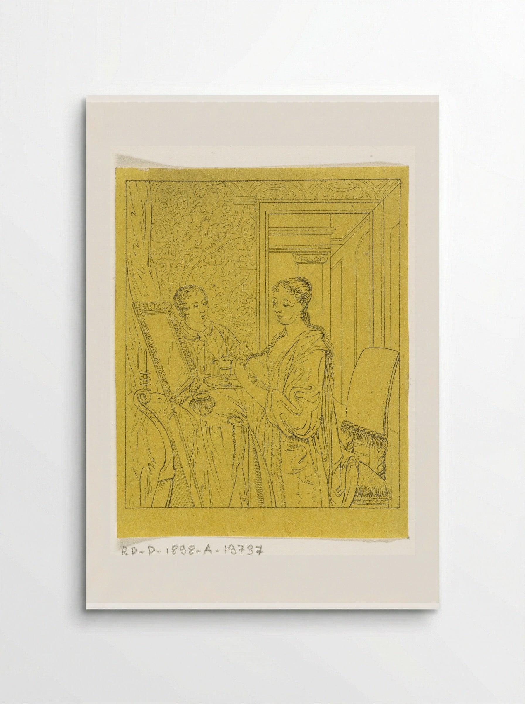 Een vrouw bij haar toilet - Joannes Bemme - Poster