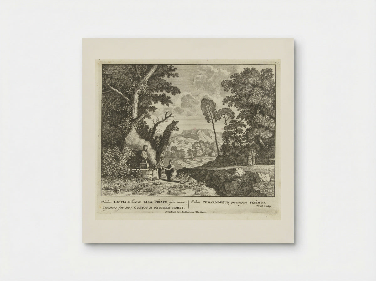 Een vrouw brengt een offer aan Priapus - Jan van Call (I) - Poster