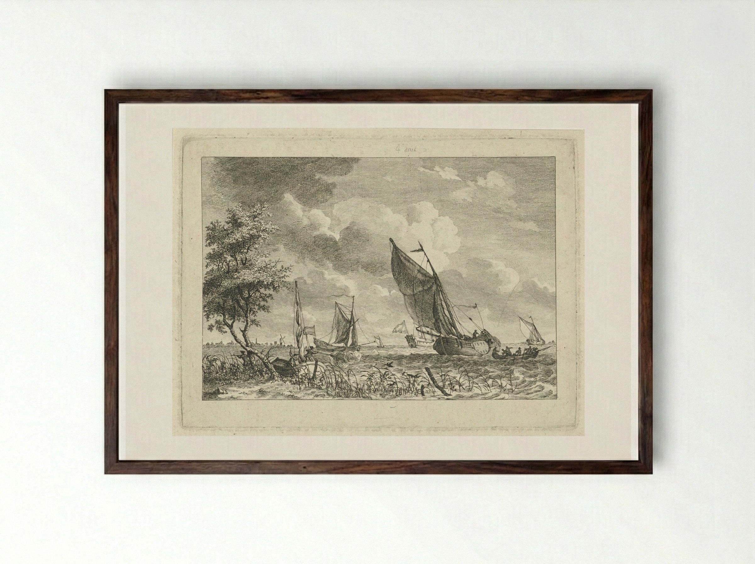 Eendenjagers - Gerrit Groenewegen - Framed Print Dark Wood