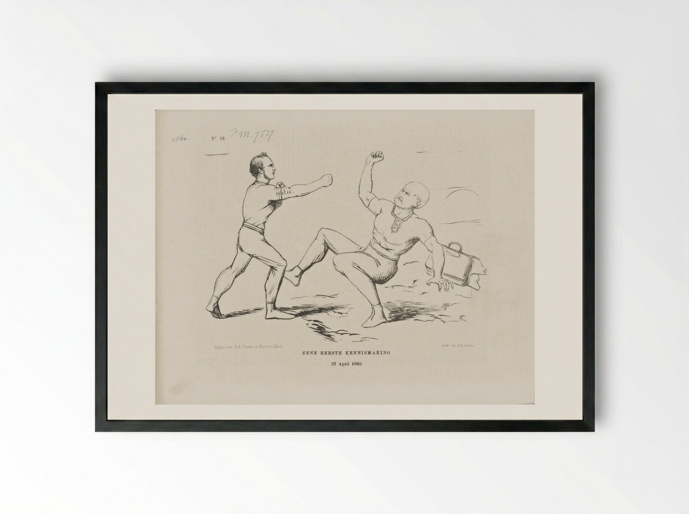 Eene Eerste Kennismaking - Johan Michaël Schmidt Crans - Framed Print Black