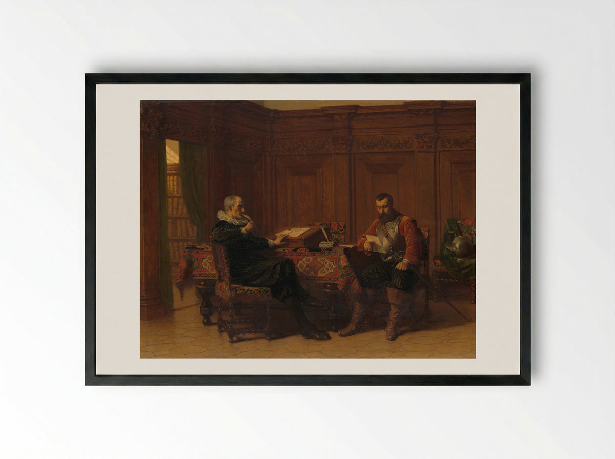 Eene conferentie - Lambertus Lingeman - Framed Print Black