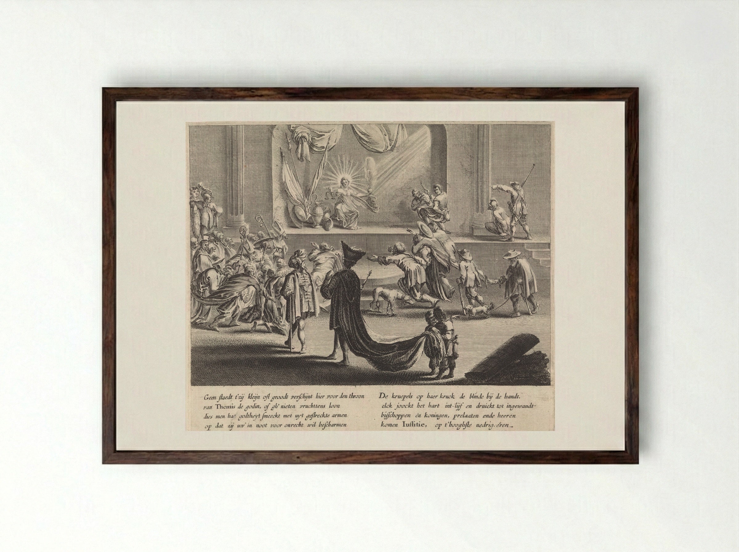 Eerbetoon aan Justitia - Pieter Nolpe - Framed Print Dark Wood