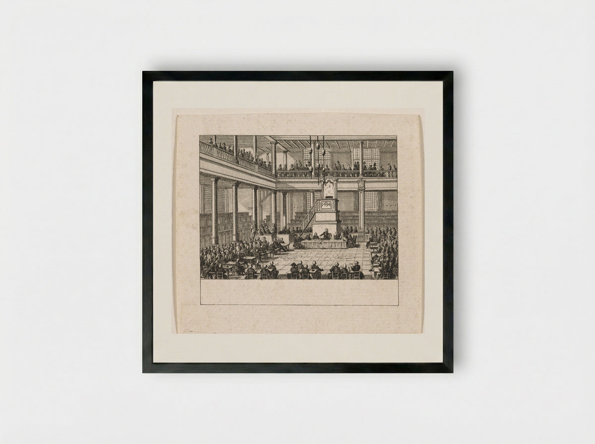 Eerste algemene vergadering van de Maatschappij tot Nut van 't Algemeen - Cornelis Brouwer - Framed Print Black