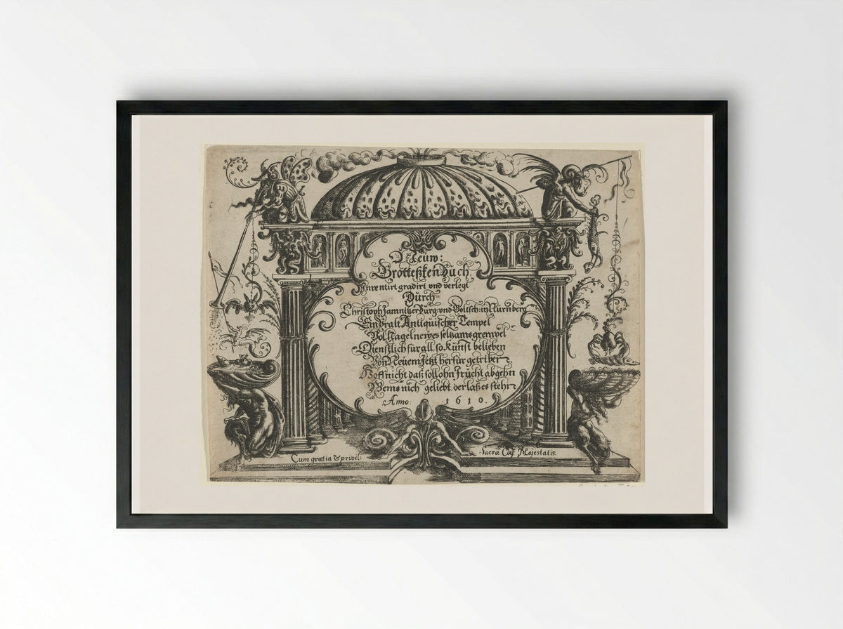 Eerste titelblad - Christoph Jamnitzer - Framed Print Black