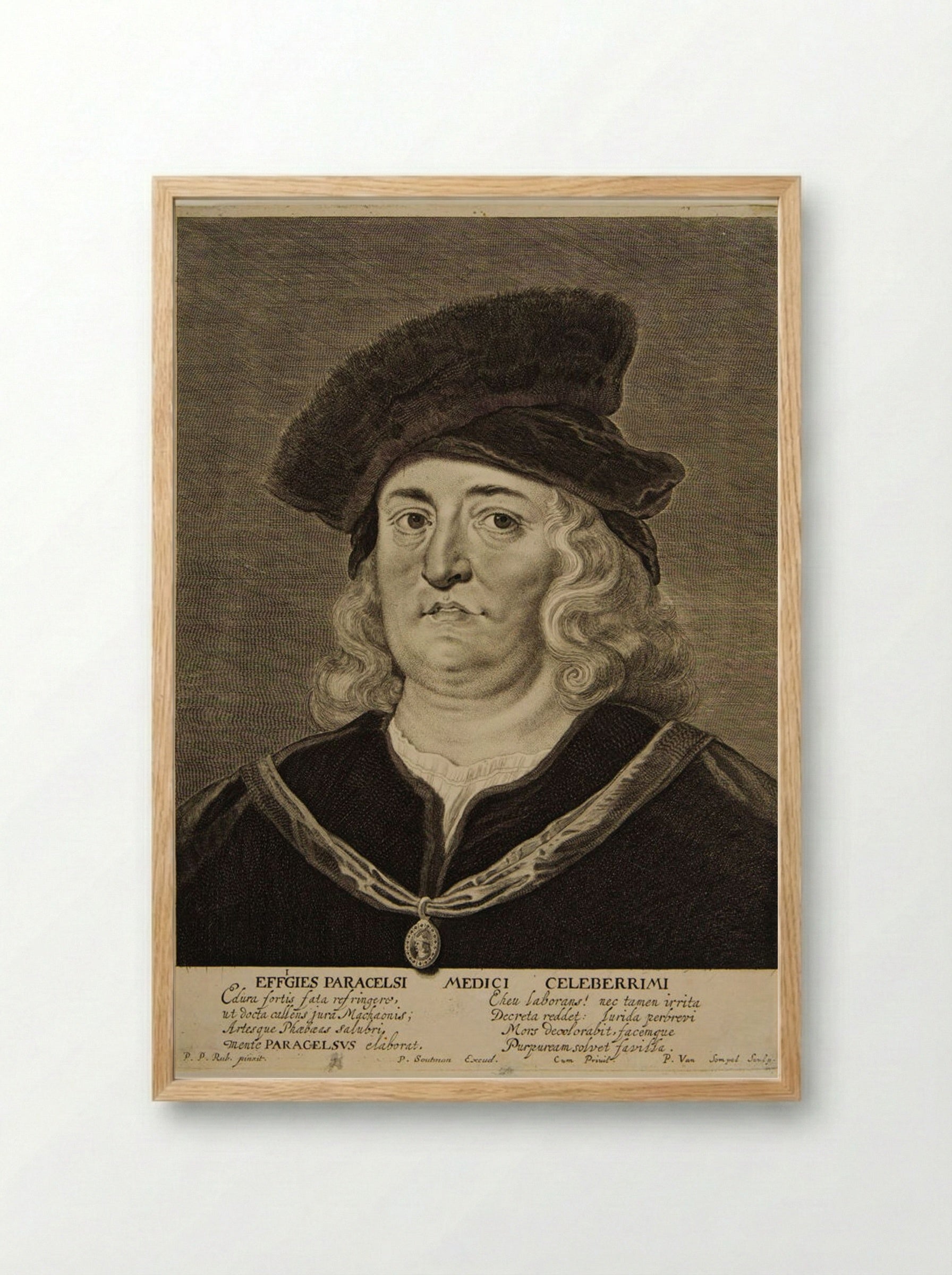 Effigies Paracelsi Medici Celeberrimi - Pieter van Sompel - Framed Print Wood