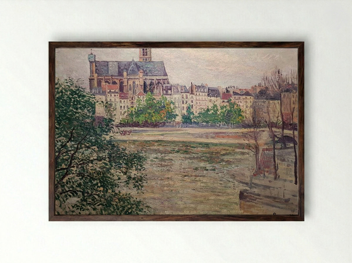 Eglise Saint-Gervais - Maximilien Luce - Framed Print Dark Wood