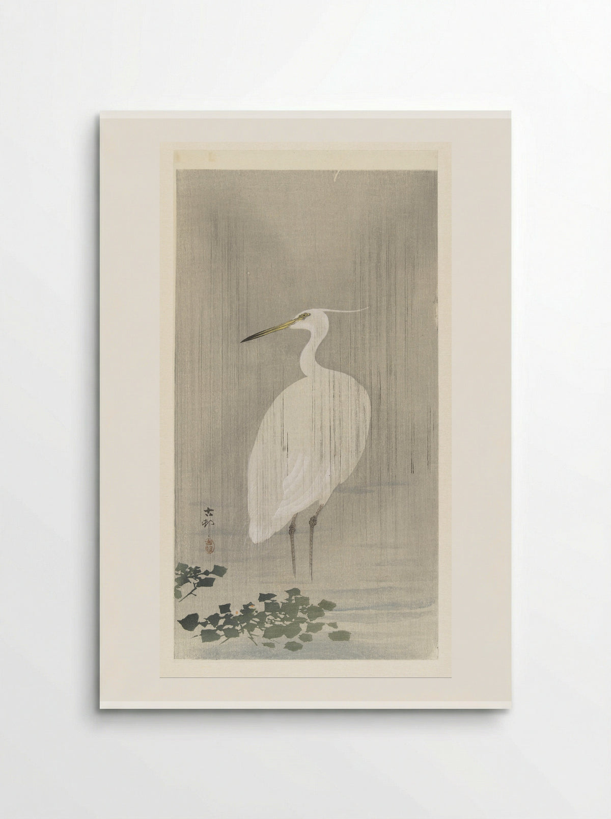 Egret in the Rain - Matsuki Heikichi - Poster