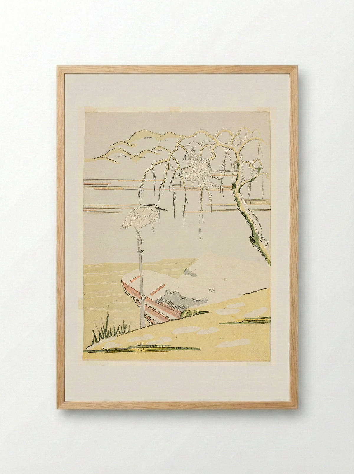 Egrets in the Snow - Suzuki Harunobu - Framed Print Wood