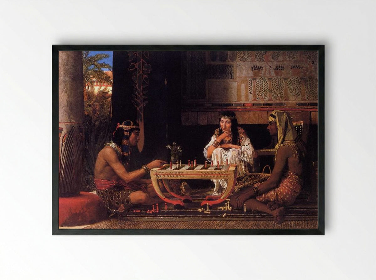 Egyptian Chess Players - Sir Lawrence Alma-Tadema - Framed Print Black