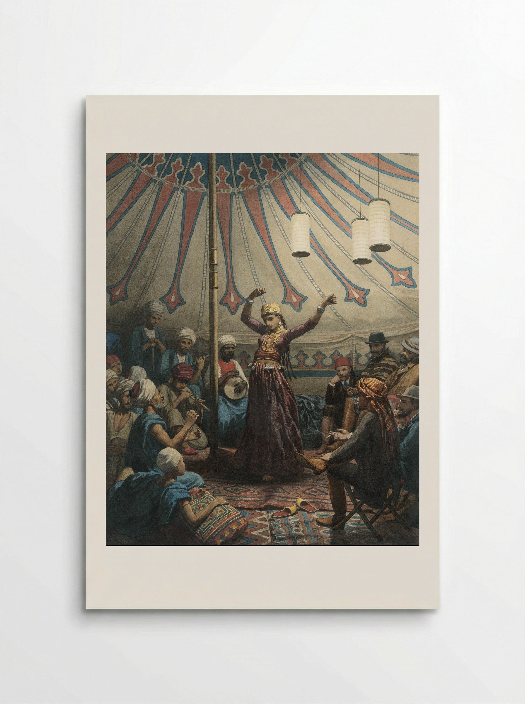 Egyptian Dancer in a Tent, with Musicians and Spectators - Willem de Famars Testas - Poster