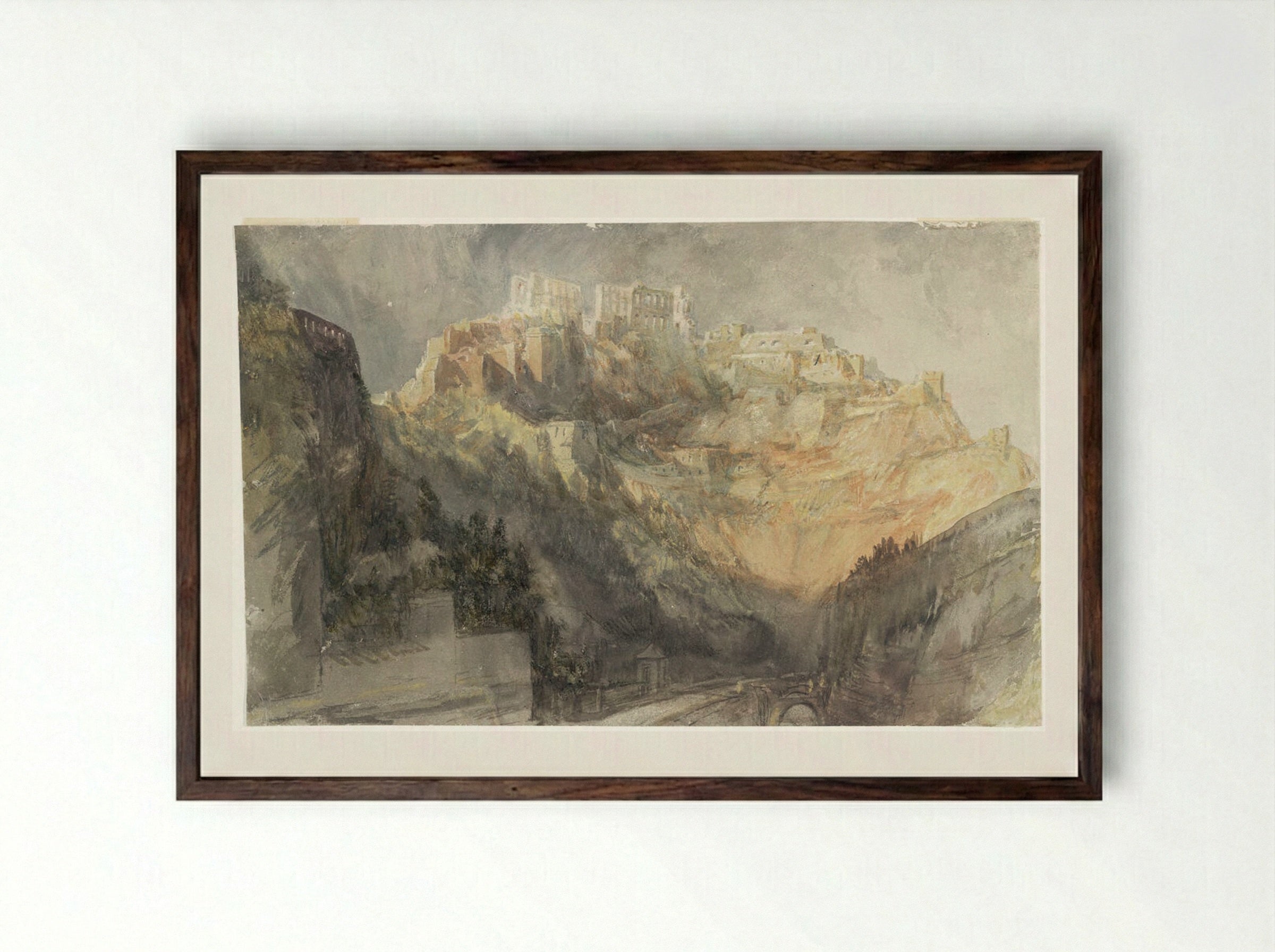 Ehrenbreitstein - Joseph Mallord William Turner - Framed Print Dark Wood