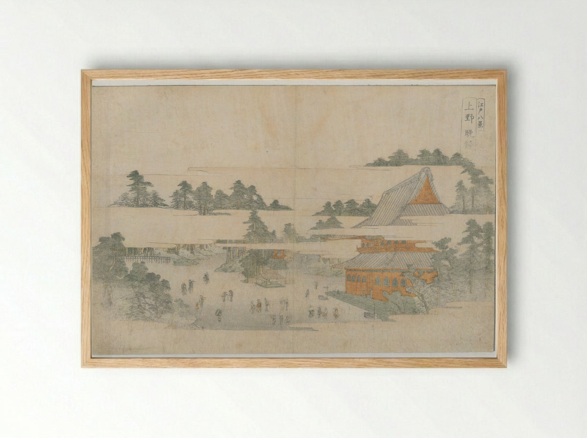 Eight Views of Edo (Edo Hakkei) - Utagawa Toyohiro - Framed Print Wood