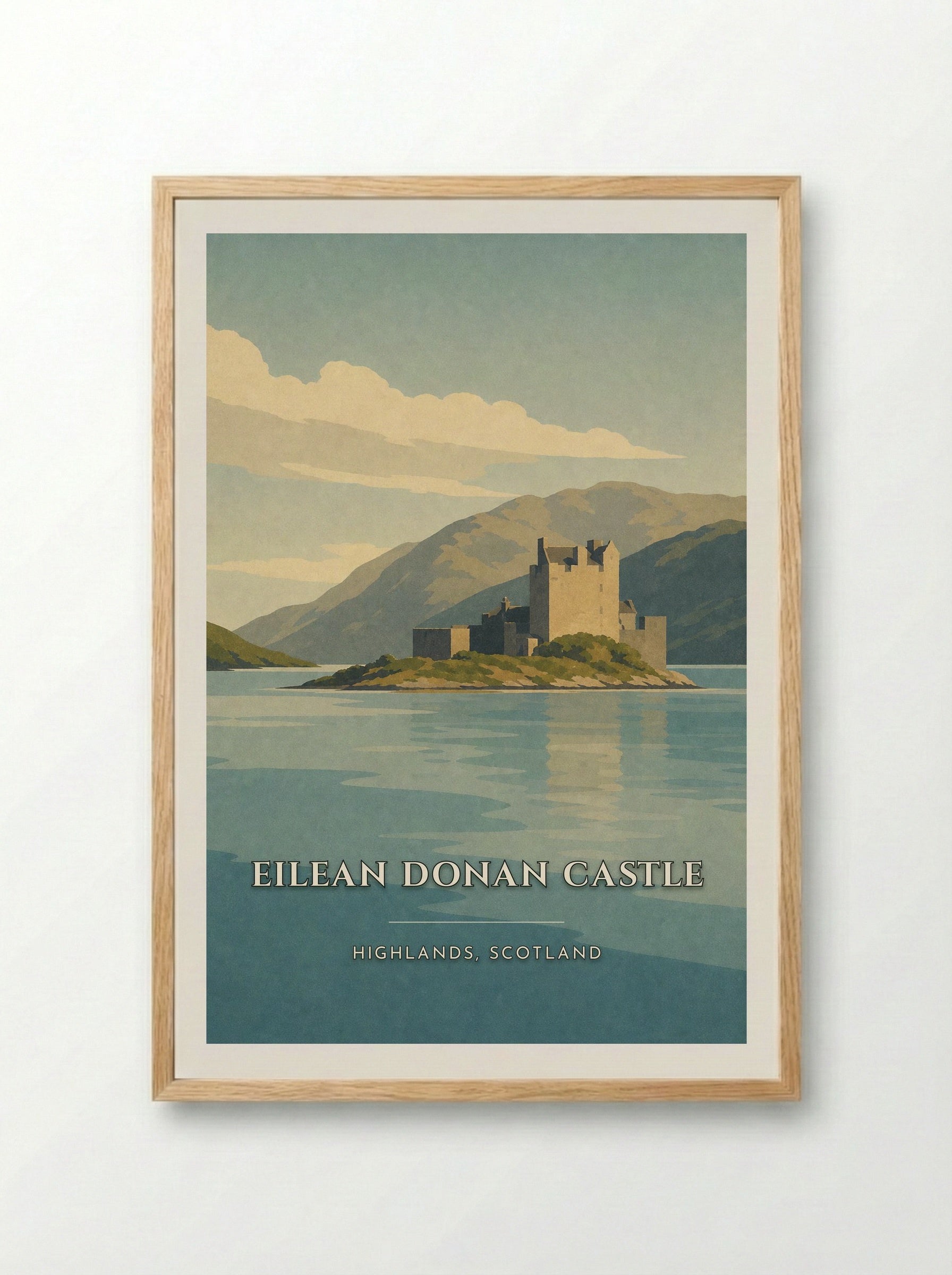 Eilean Donan Castle Travel Poster Artwork - Framed Print Wood