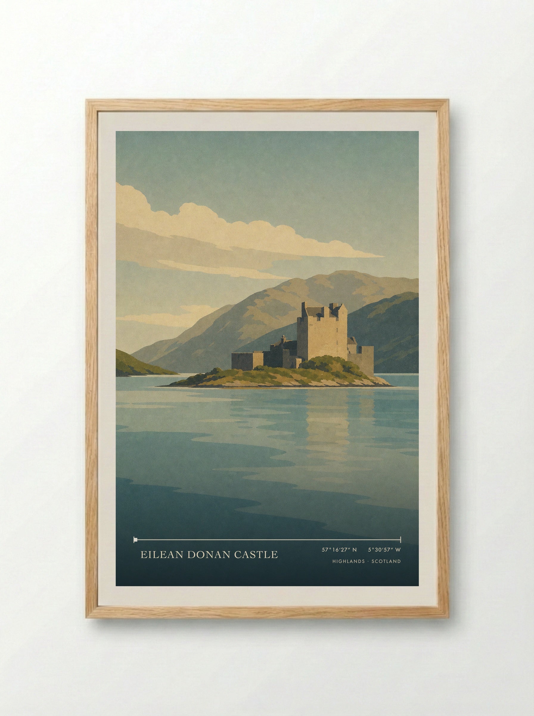 Eilean Donan Castle Travel Poster Artwork - Framed Print Wood