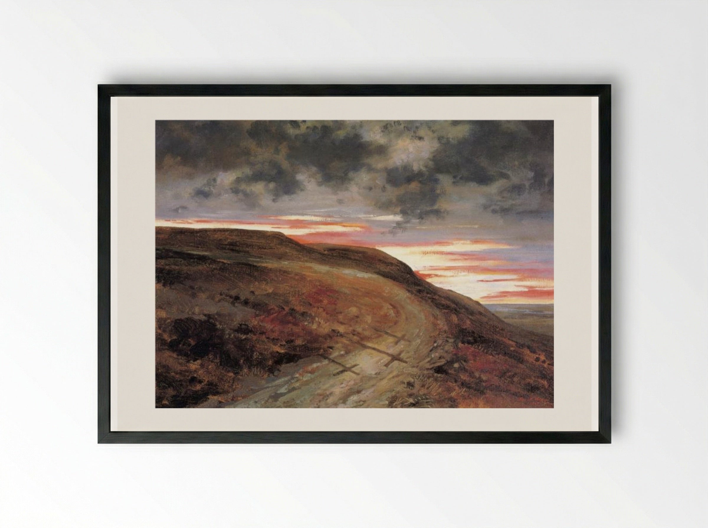 El Calvario - José María Velasco - Framed Print Black