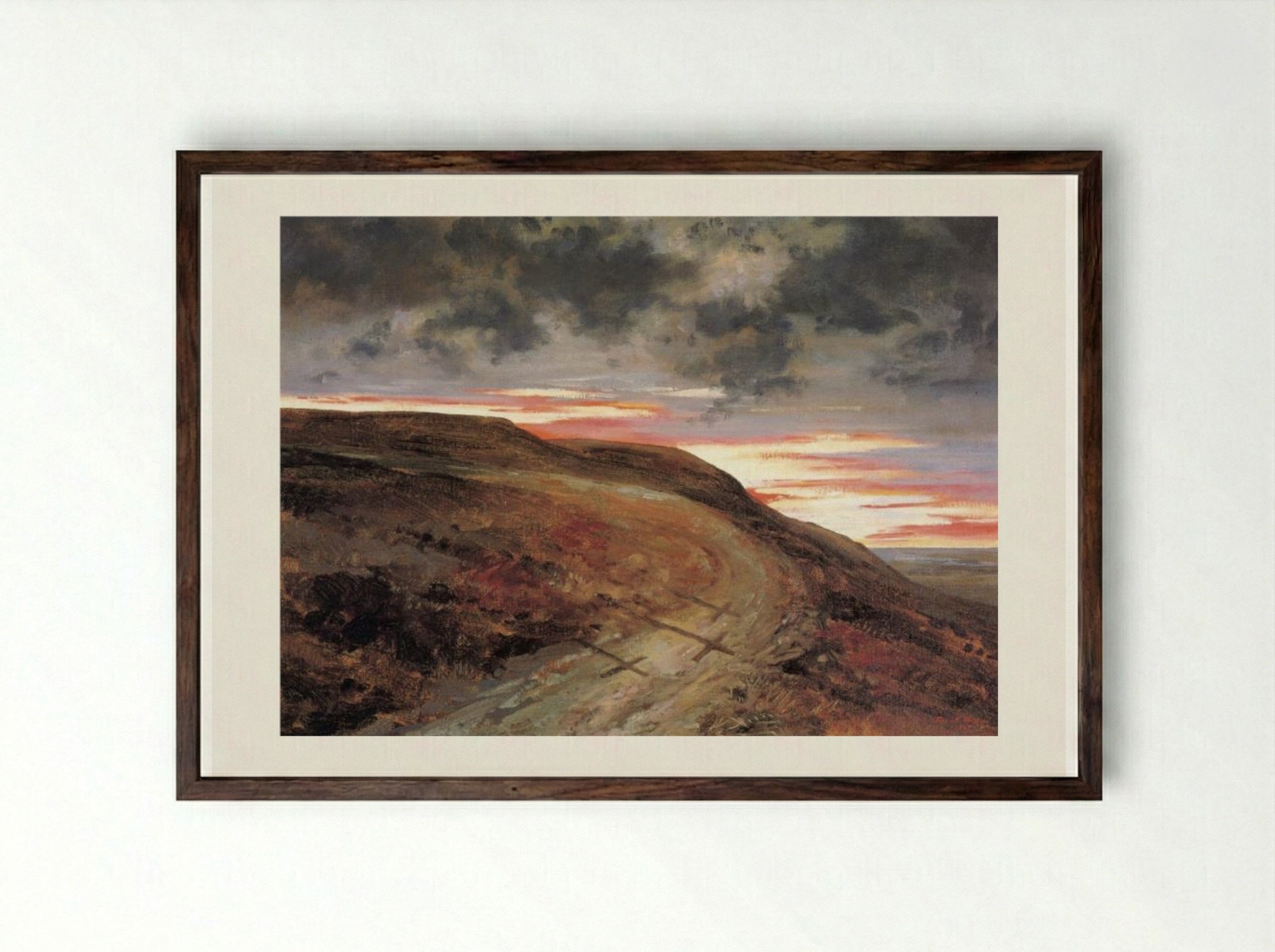 El Calvario - José María Velasco - Framed Print Dark Wood