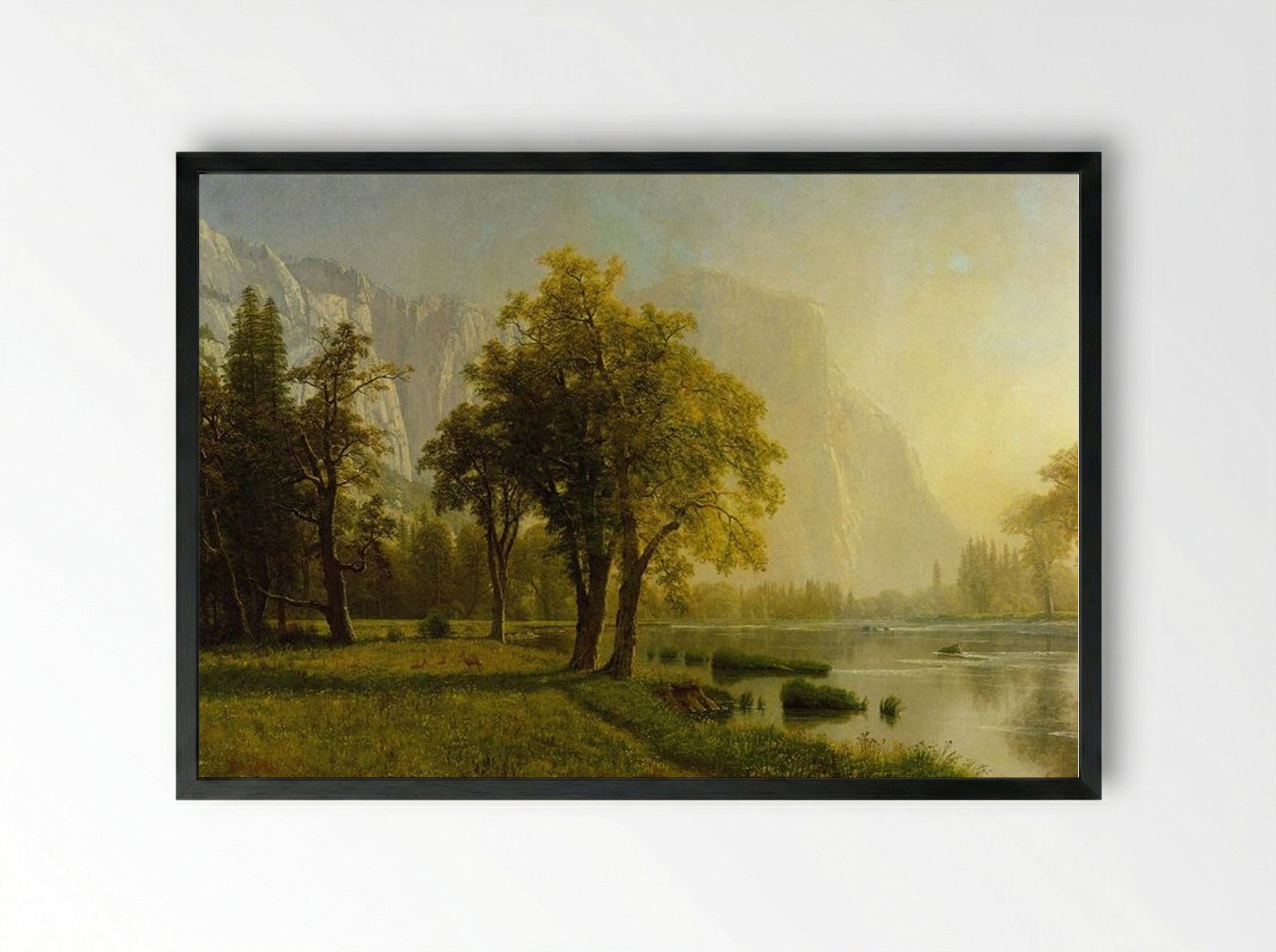 El Capitan, Yosemite Valley - Albert Bierstadt - Framed Print Black