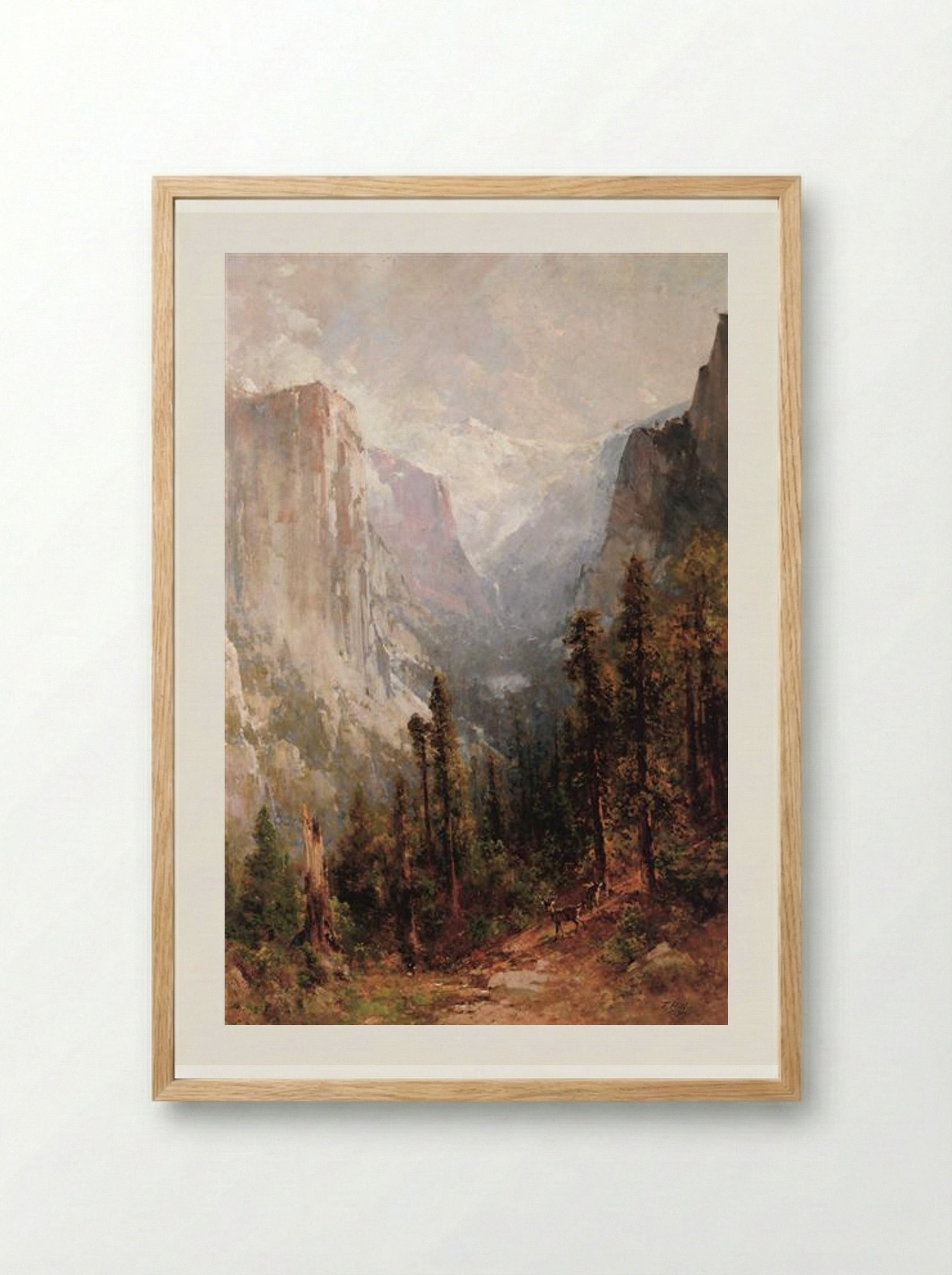 El Capitan with Clouds Rest beyond, Yosemite - Thomas Hill - Framed Print Wood
