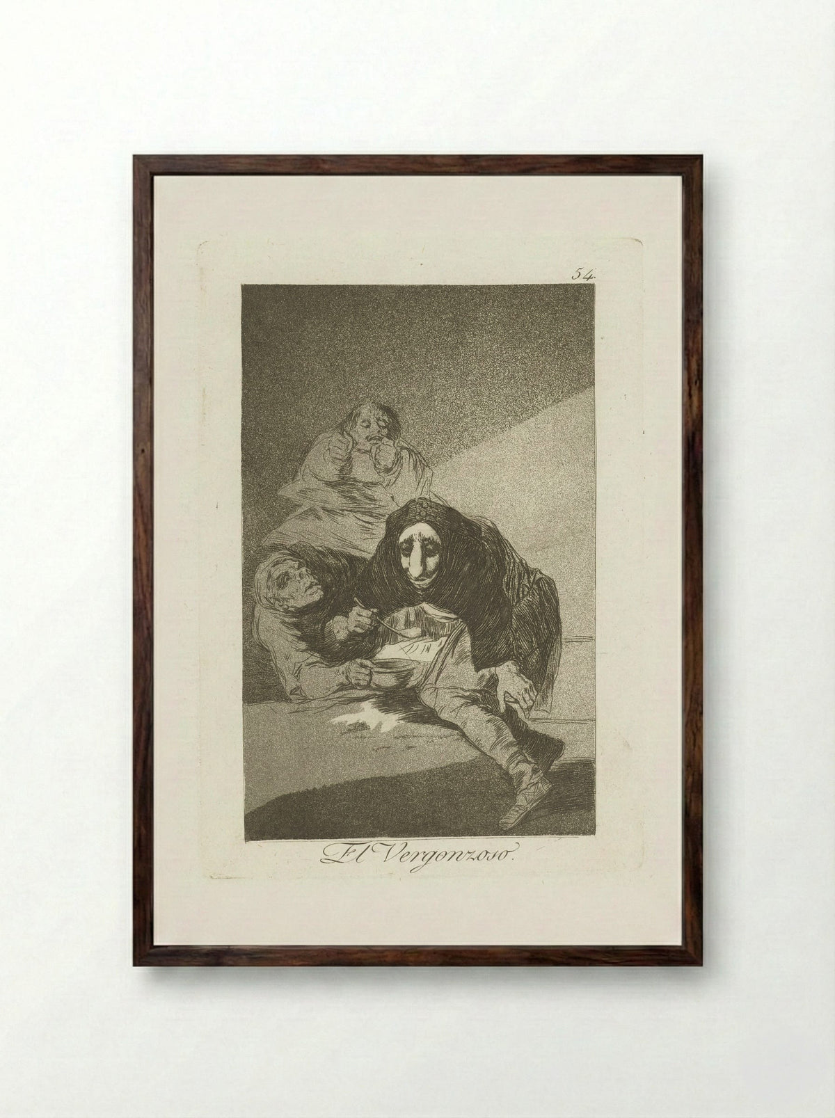 El Vergonzoso - Francisco de Goya - Framed Print Dark Wood