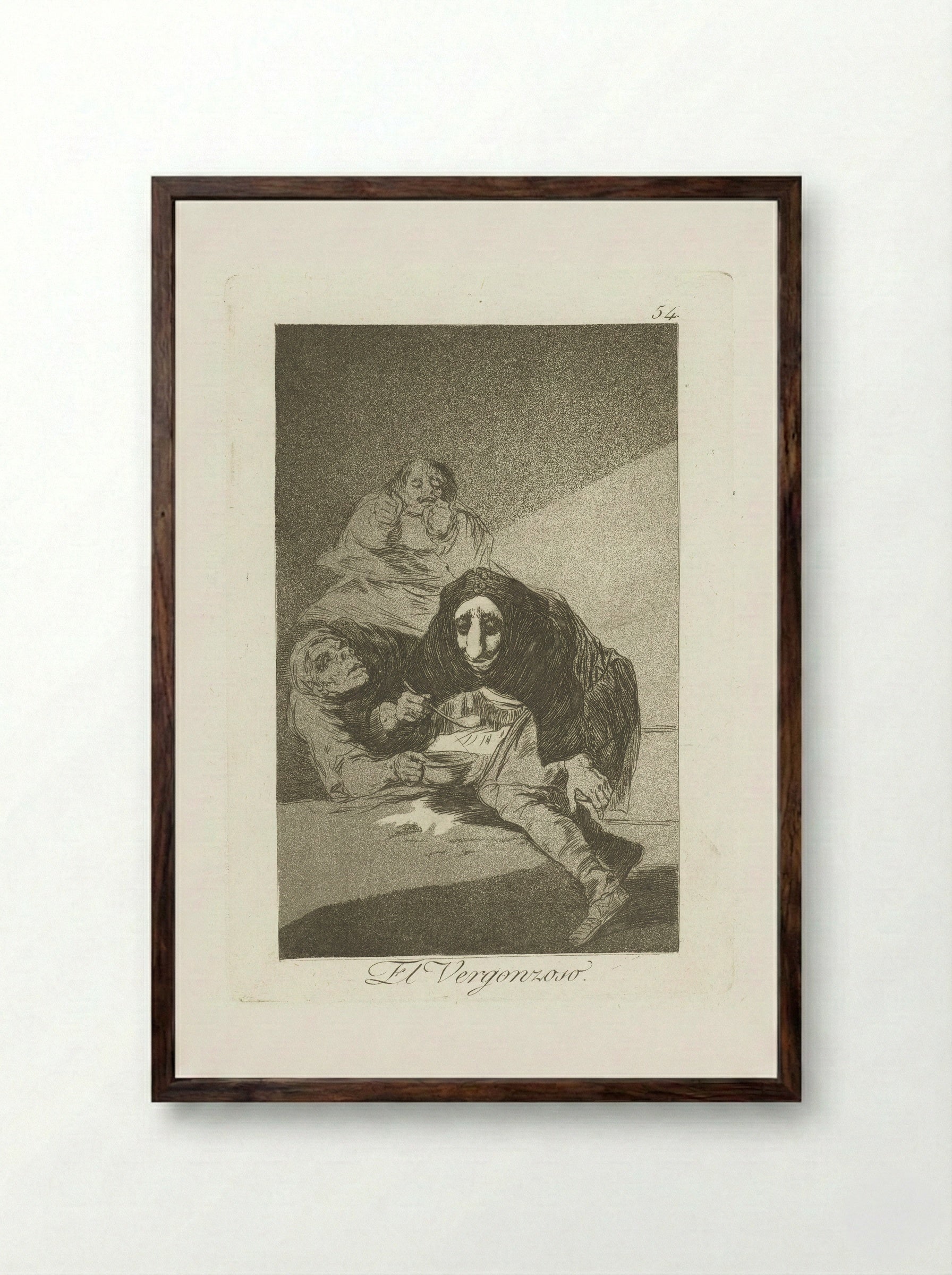 El Vergonzoso - Francisco de Goya - Framed Print Dark Wood