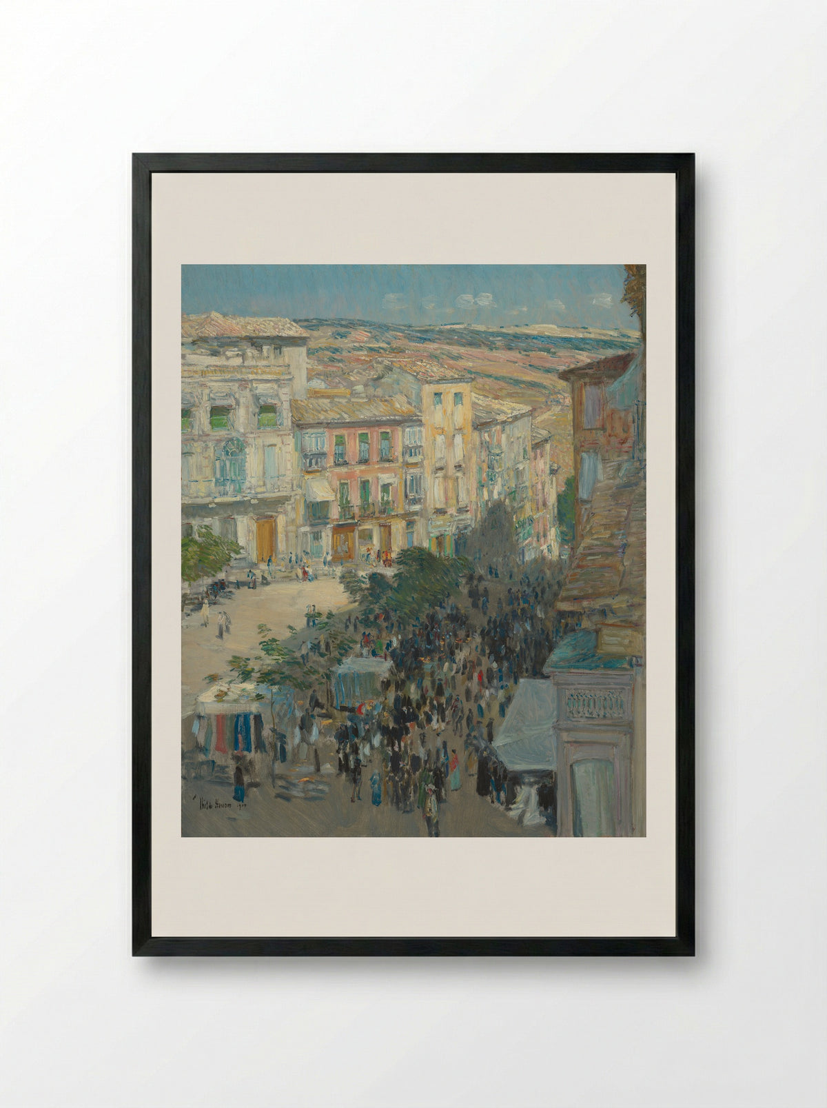El Zocodover, Toledo, Spain - Childe Hassam - Framed Print Black