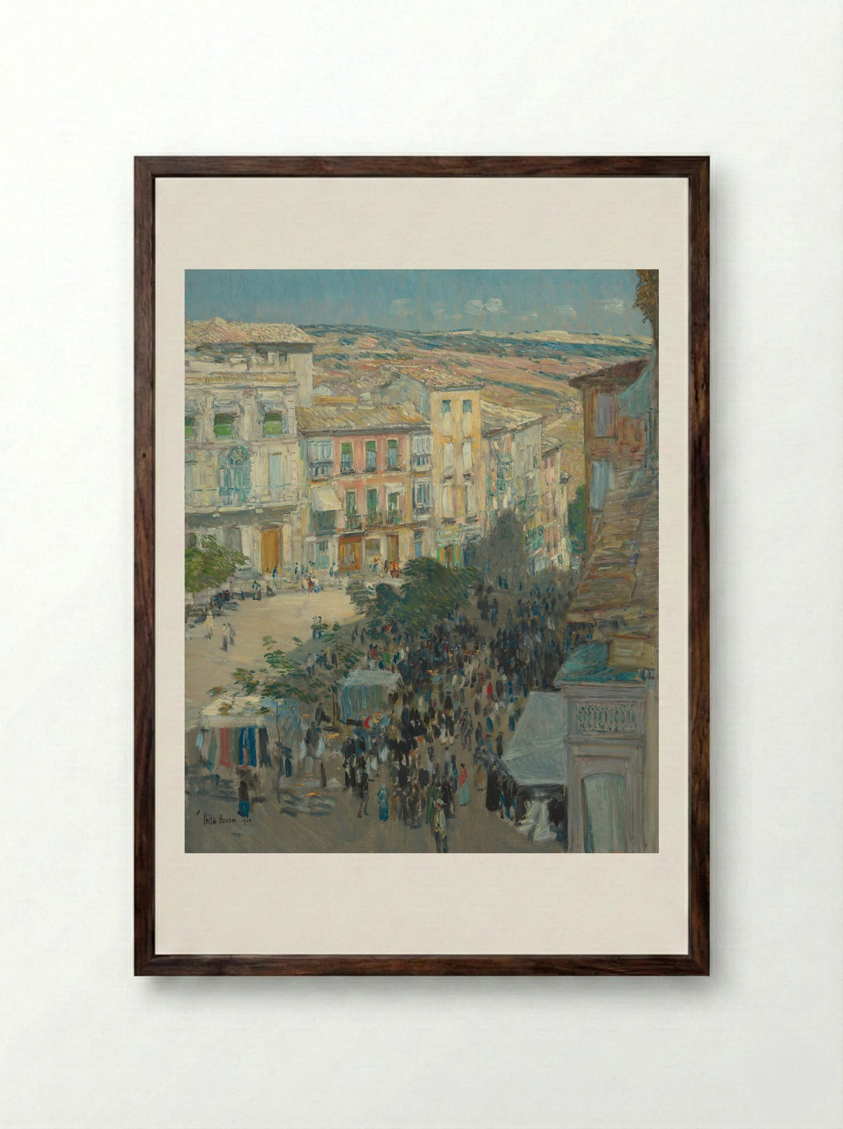 El Zocodover, Toledo, Spain - Childe Hassam - Framed Print Dark Wood