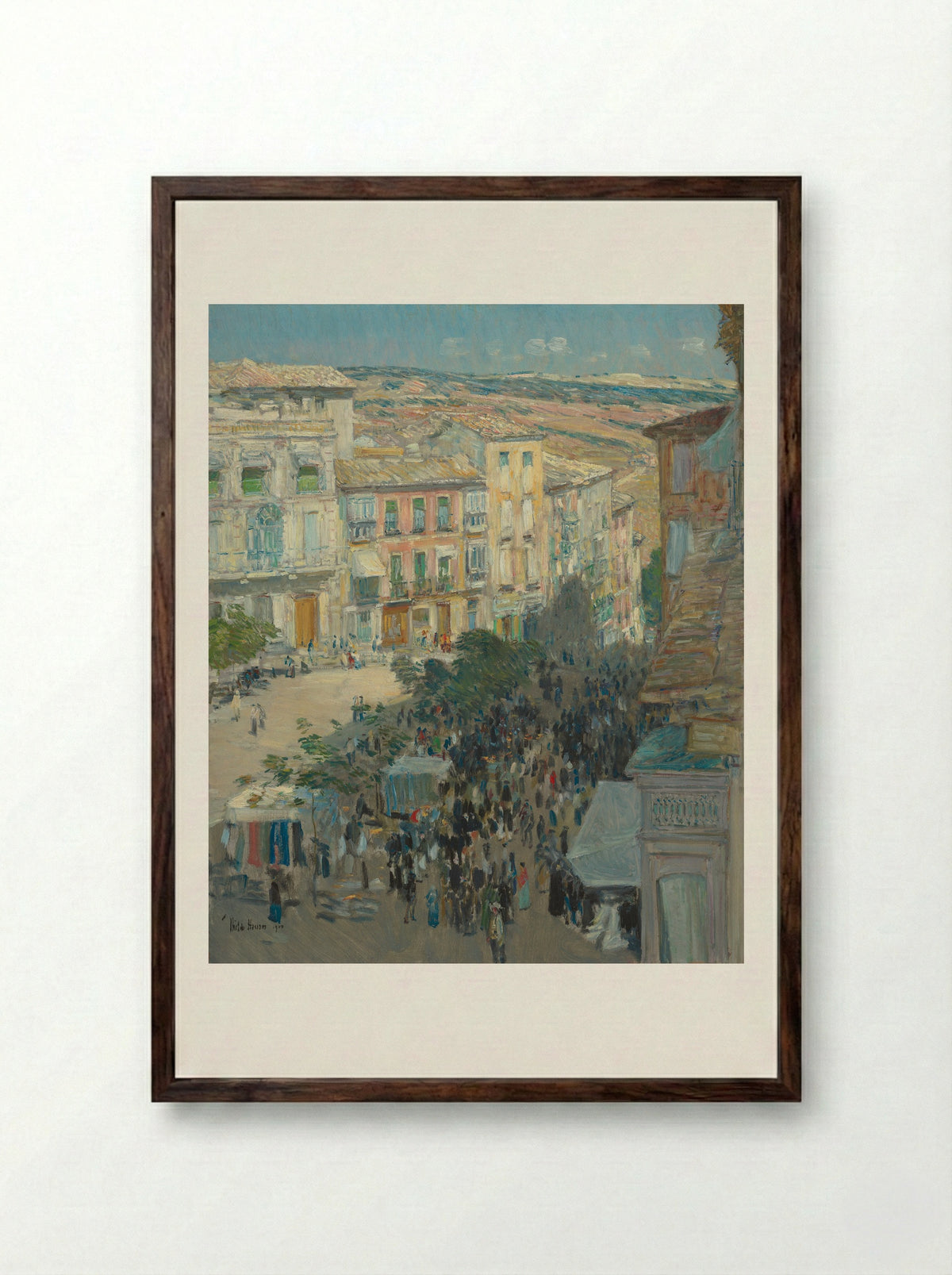 El Zocodover, Toledo, Spain - Childe Hassam - Framed Print Dark Wood