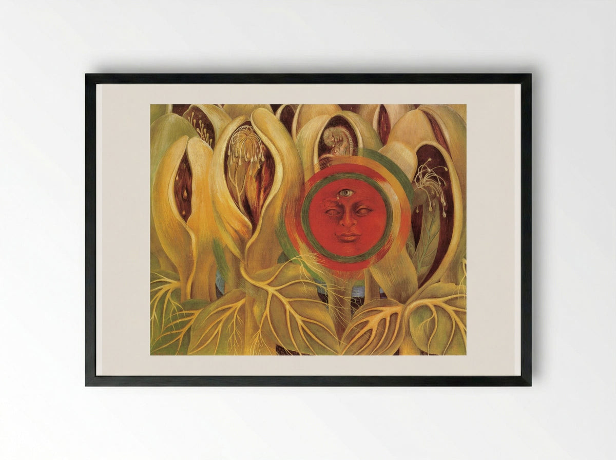 El sol de la vida (Sun and Life) - Frida Kahlo - Framed Print Black