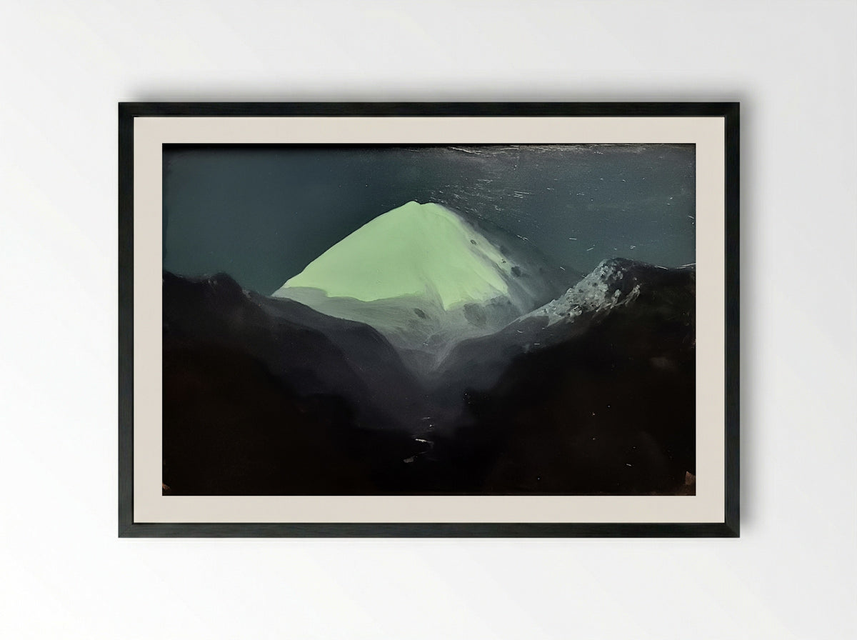 Elbrus. Moonlit Night - Arkhip Kuindzhi - Framed Print Black